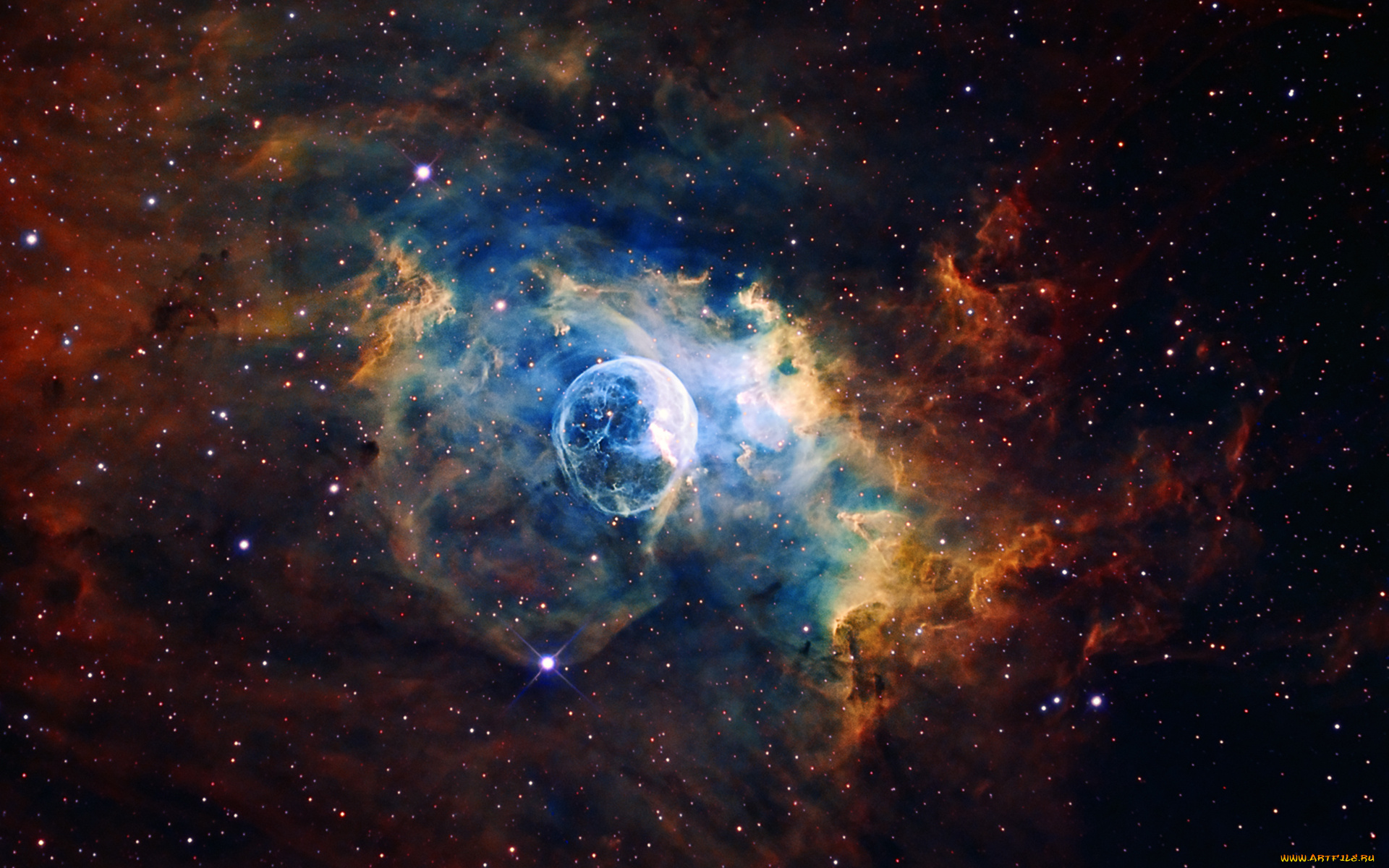 космос, галактики, туманности, ngc, 7635, пузырь, туманность, bubble, nebula