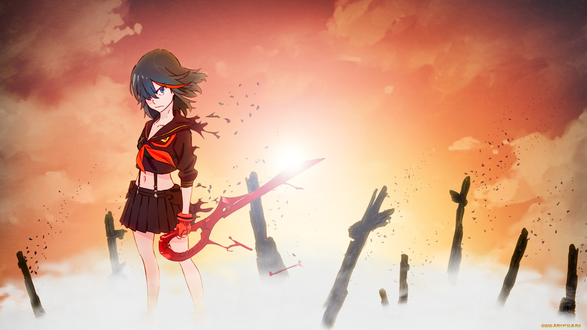 аниме, kill, la, ryuuko, matoi, меч, форма, девочка