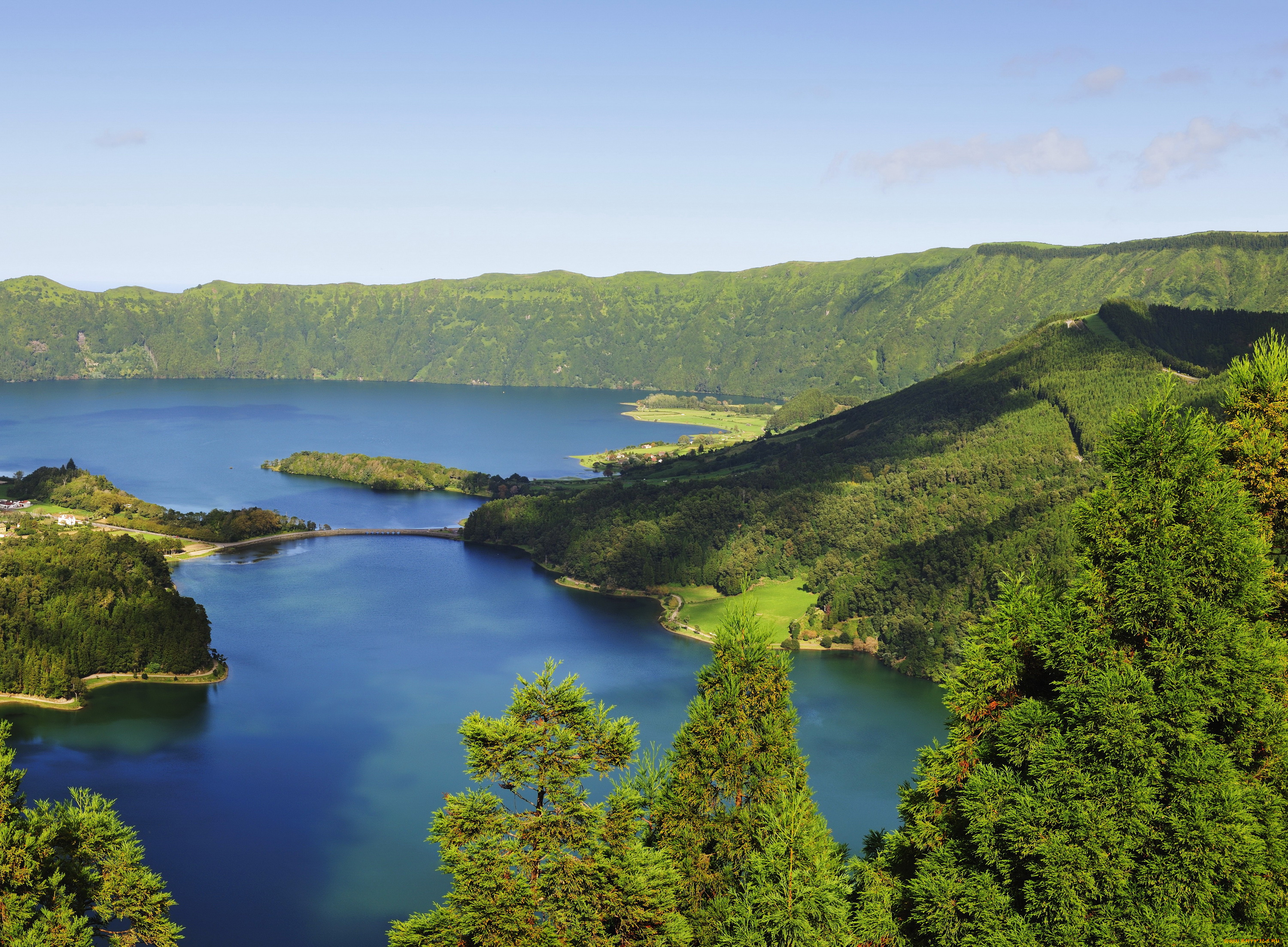 азорские, острова, природа, реки, озера, португалия, azores, острова, озеро, лес