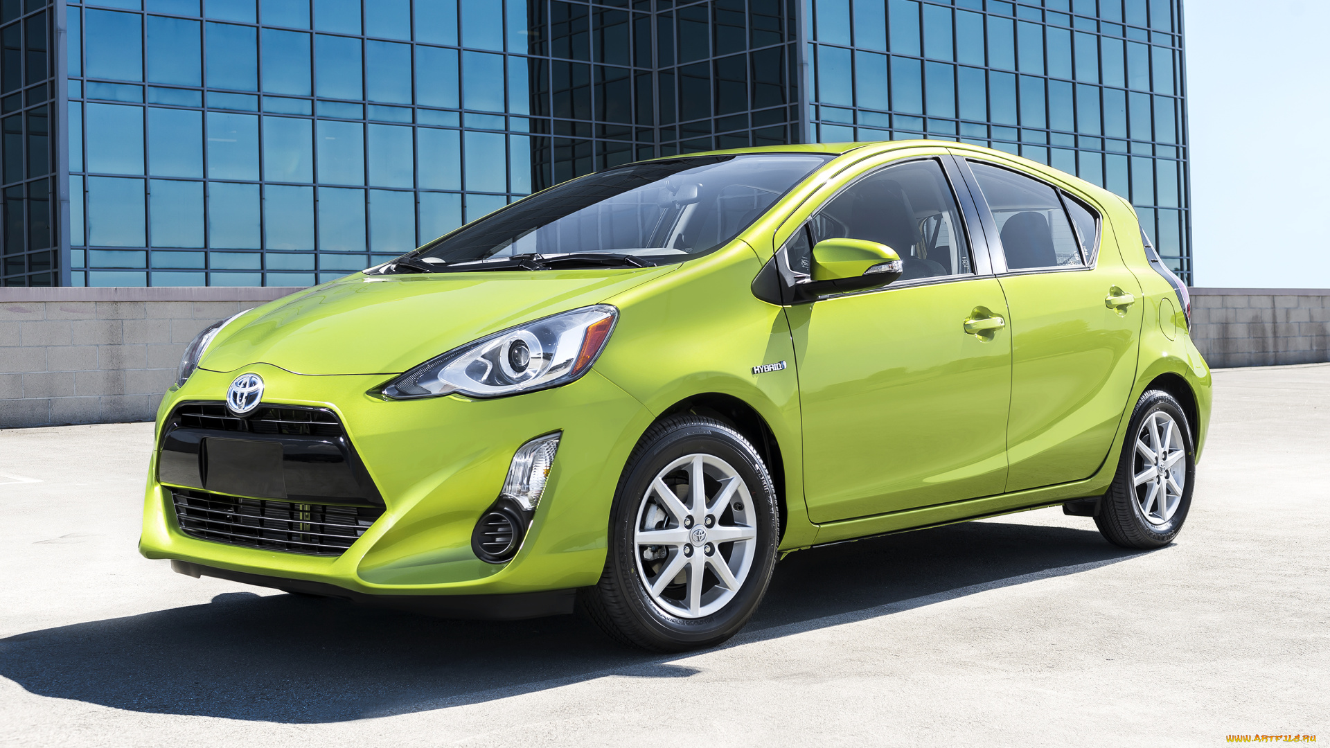 автомобили, toyota, prius, c, 2015, г, зеленый