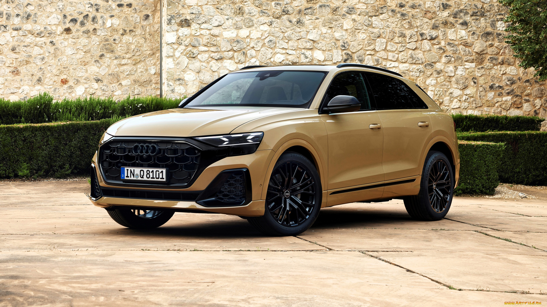 audi, q8, 55, tfsi, quattro, автомобили, audi, желтый, стена