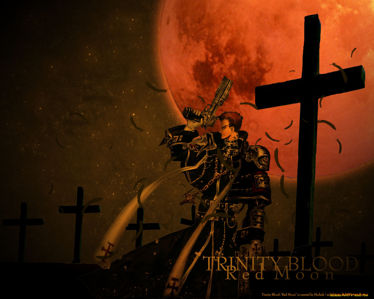 аниме, trinity, blood