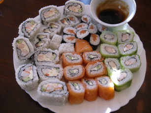 Картинка автор varvarra еда рыба морепродукты суши роллы блюдо соус
