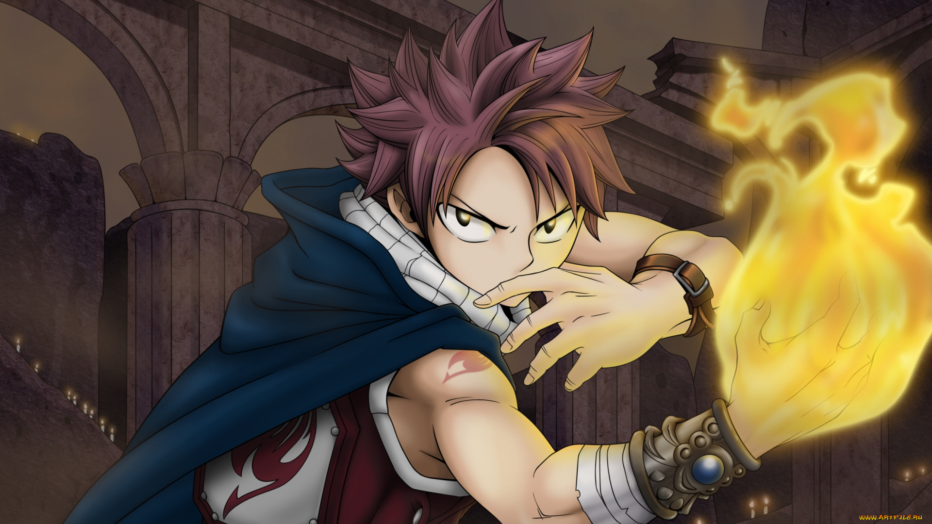 аниме, fairy, tail, дракон, огонь, волшебник, natsu