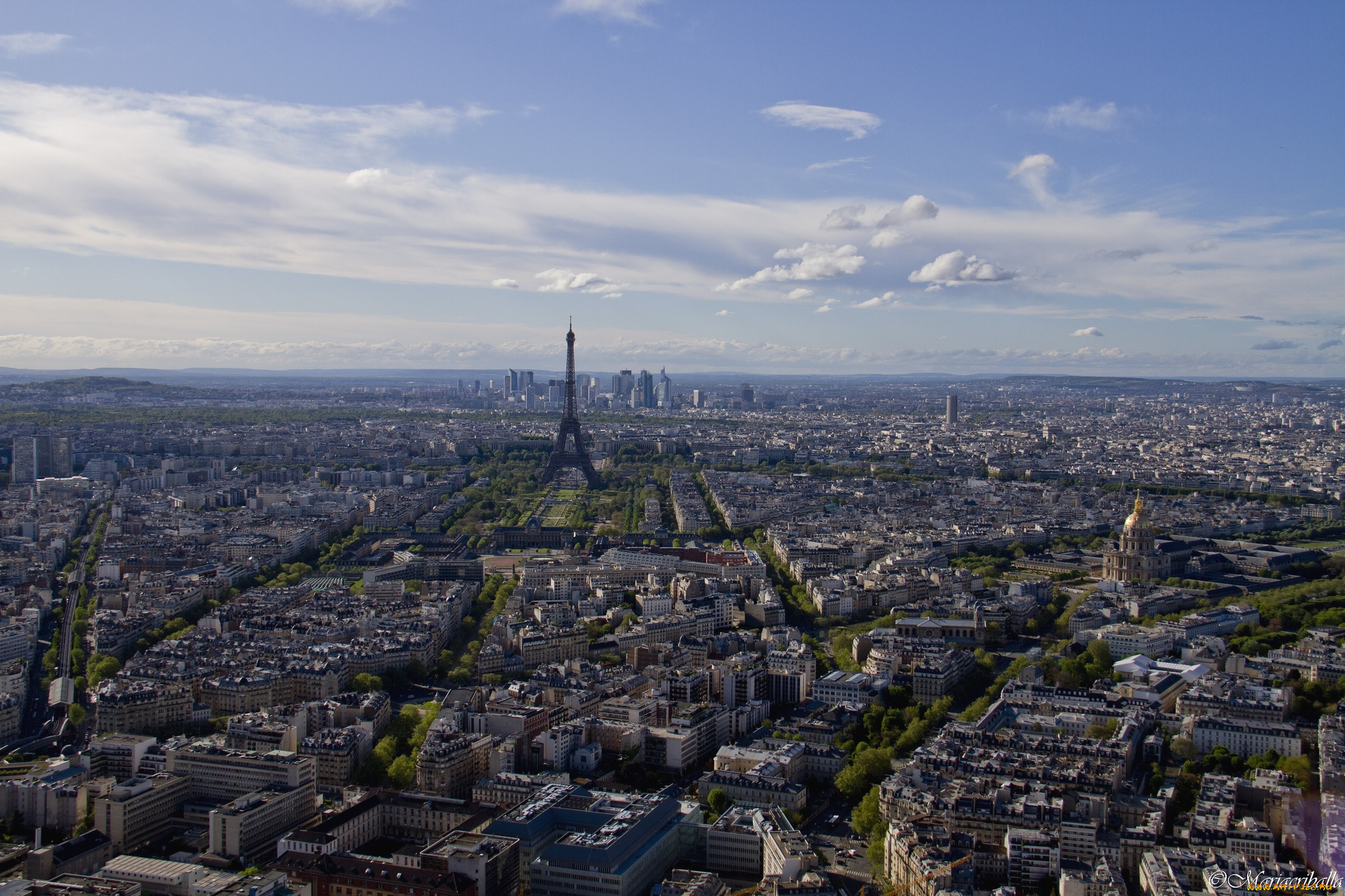 города, париж, франция, панорама, дома, эйфелева, башня