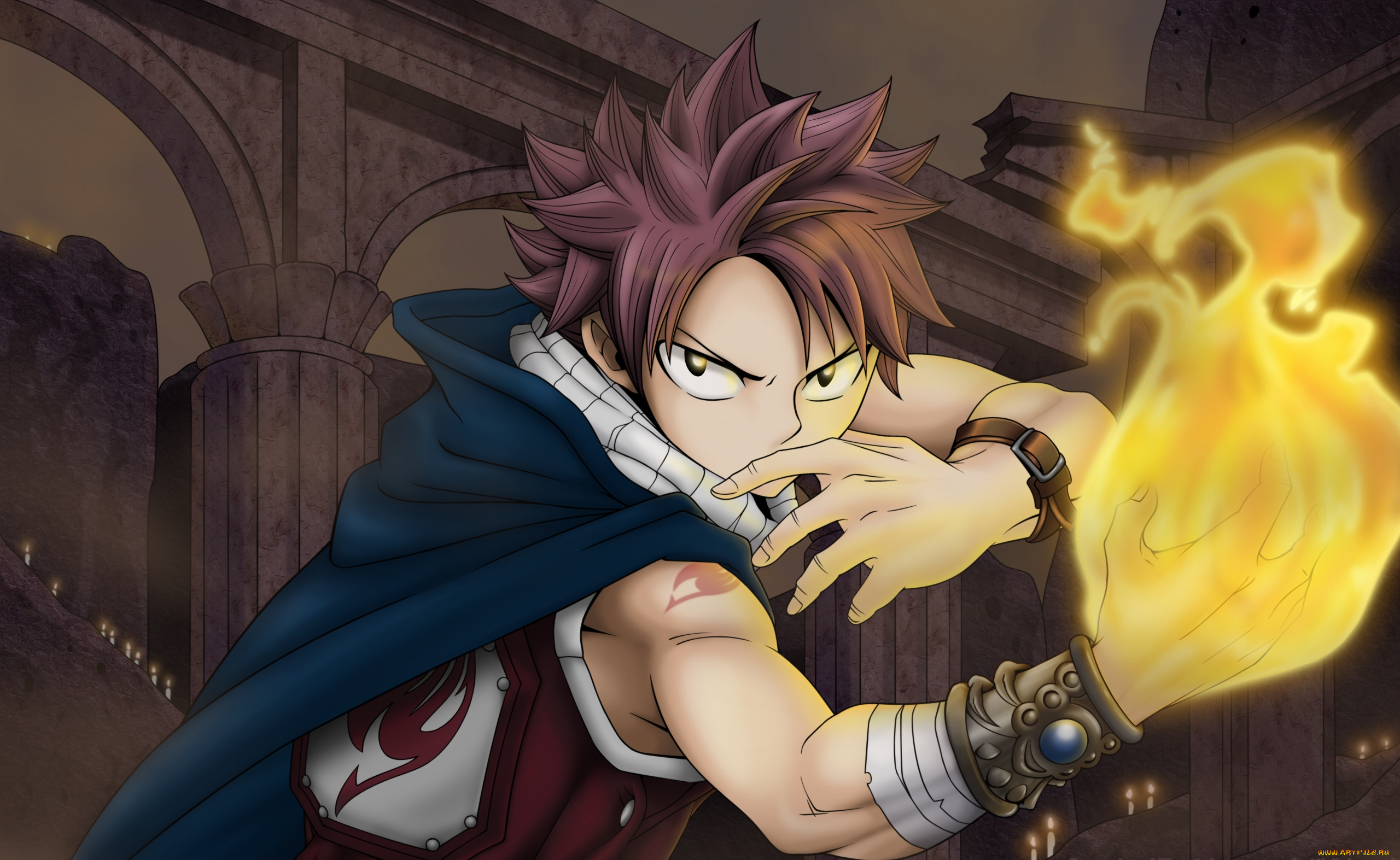 аниме, fairy, tail, дракон, огонь, волшебник, natsu