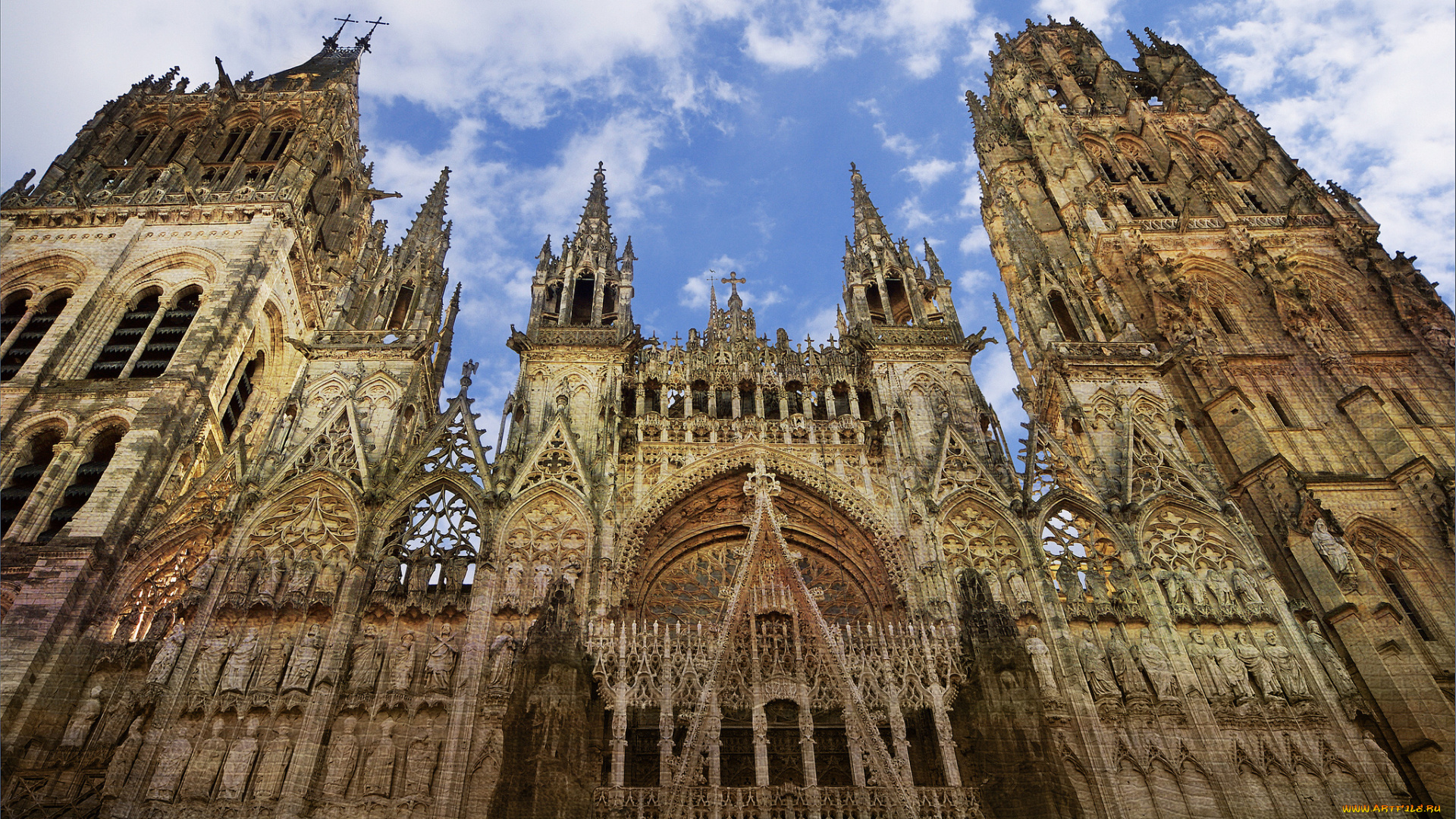 cath&, 233, drale, de, rouen, notre, dame, города, париж, франция, нотр-дам, собор