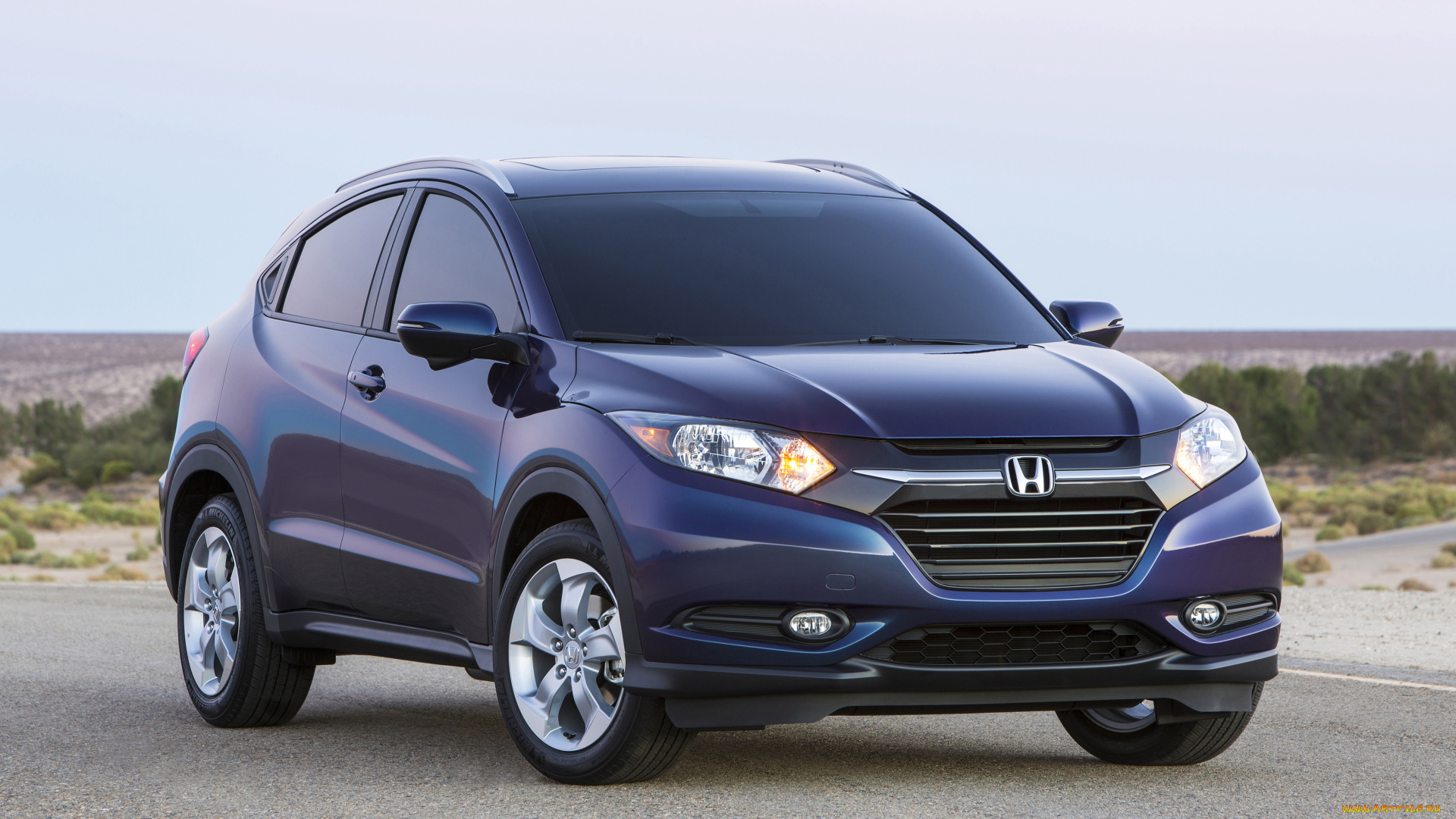 автомобили, honda, синий, hr-v, 2015г