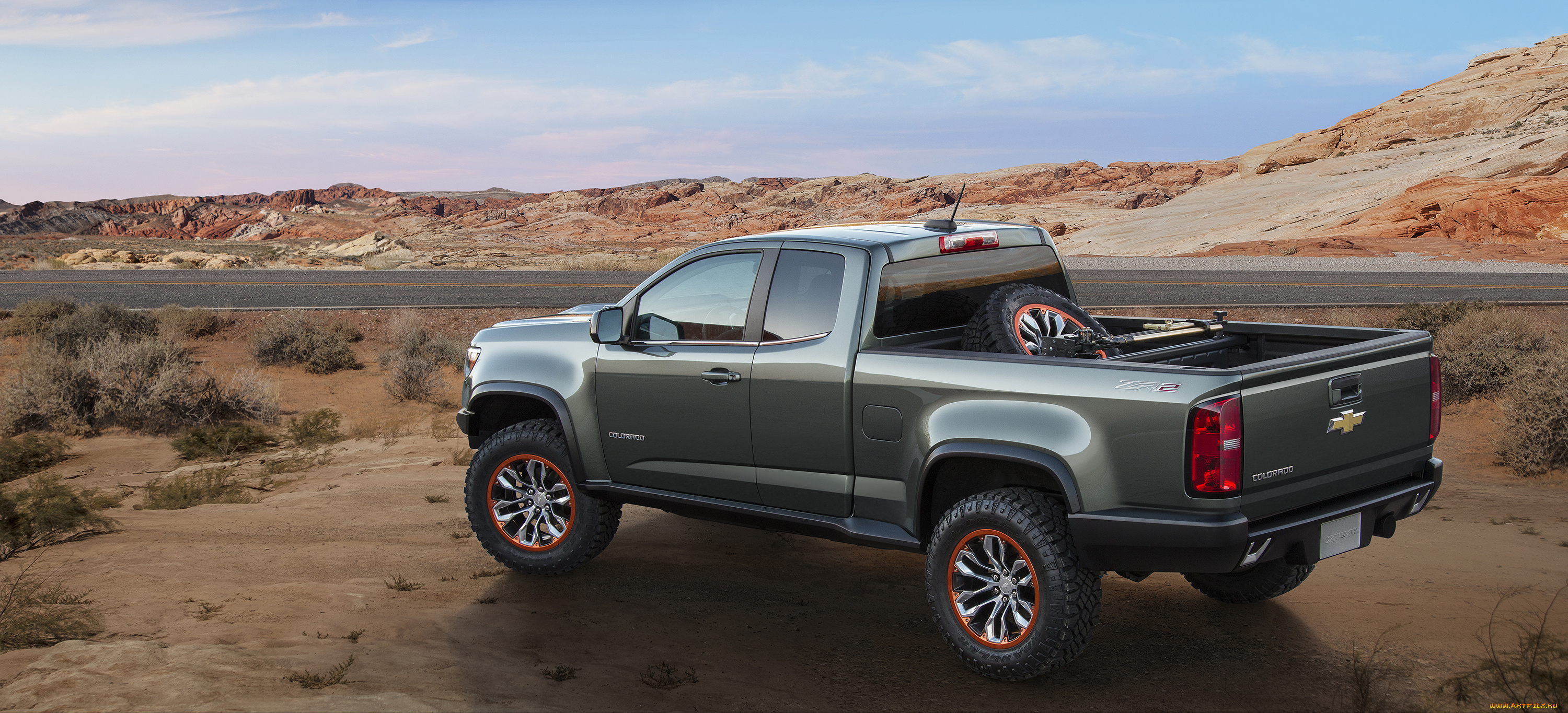 автомобили, chevrolet, colorado, zr2, concept, 2014г, темный