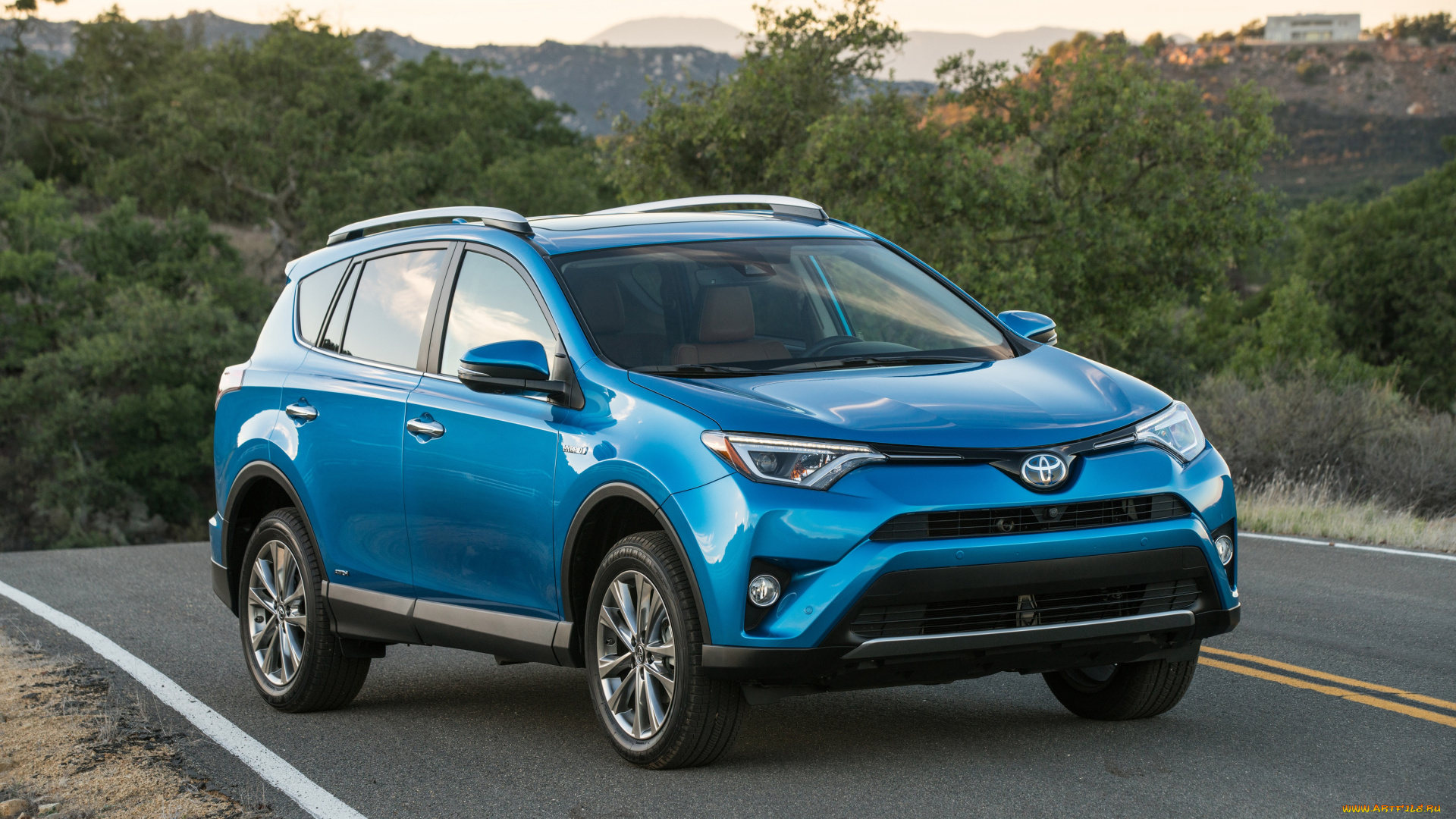 автомобили, toyota, us-spec, hybrid, rav4, синий, 2016г