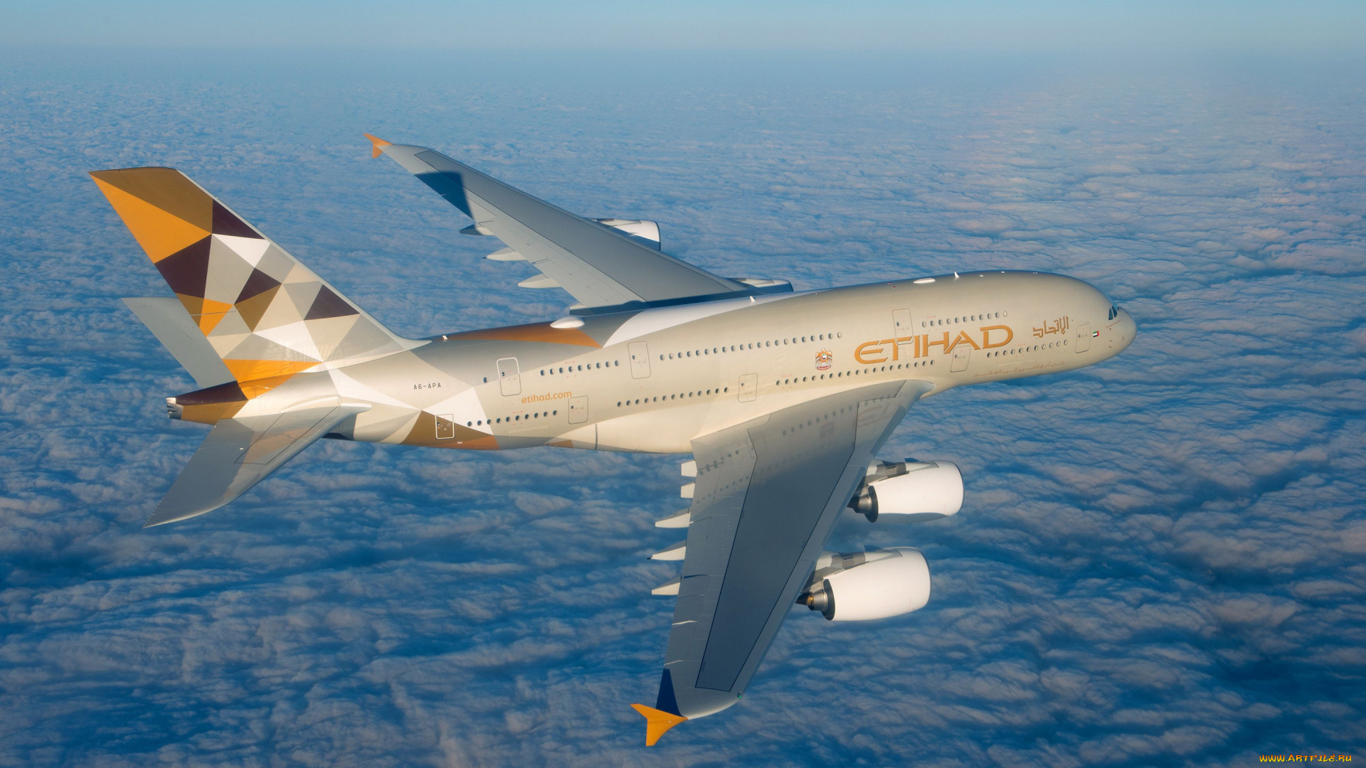 airbus, a380-800, авиация, пассажирские, самолёты, etihad, airways, лайнер, пассажирский, самолет, airbus, a380-800, небо, a380