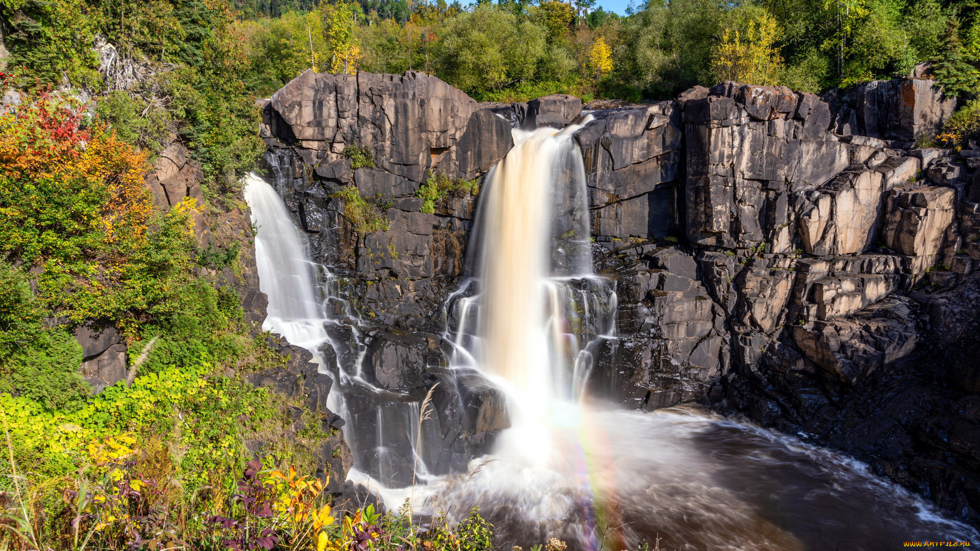 природа, водопады, поток, водопад, вода