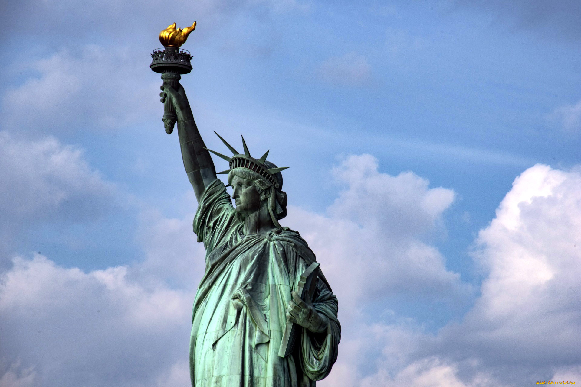 города, нью-йорк, , сша, statue, of, liberty