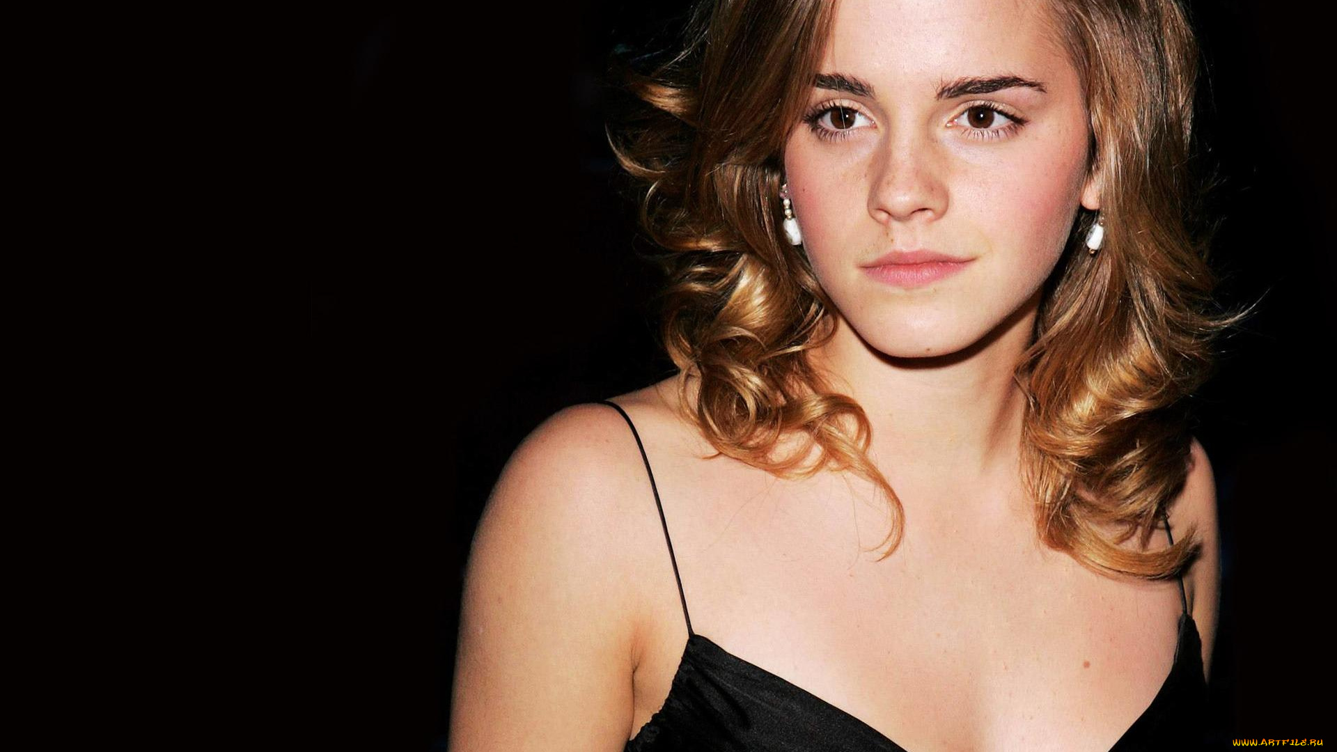 девушки, emma, watson, актриса, шатенка, лицо, платье