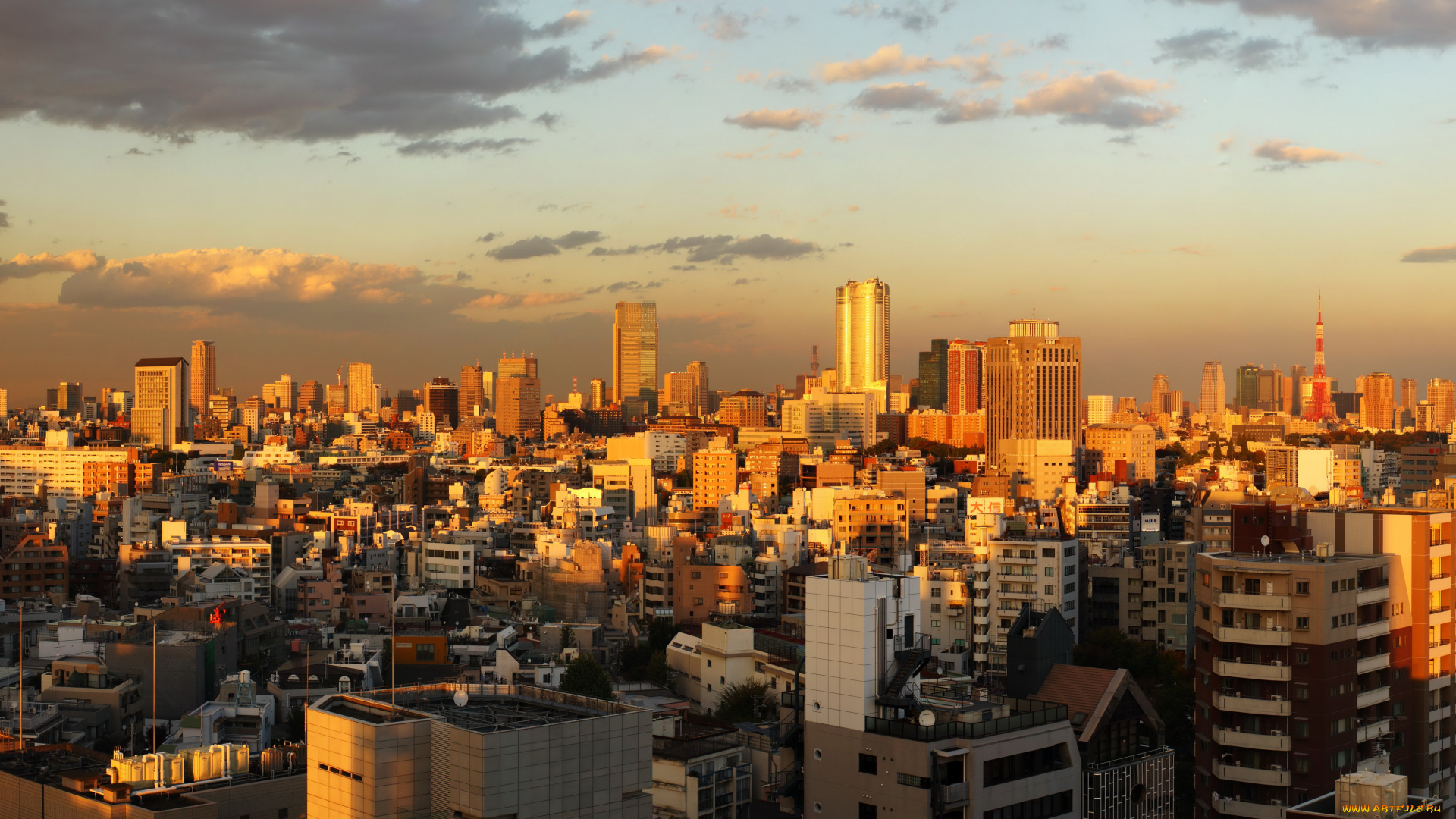 города, токио, Япония, панорама