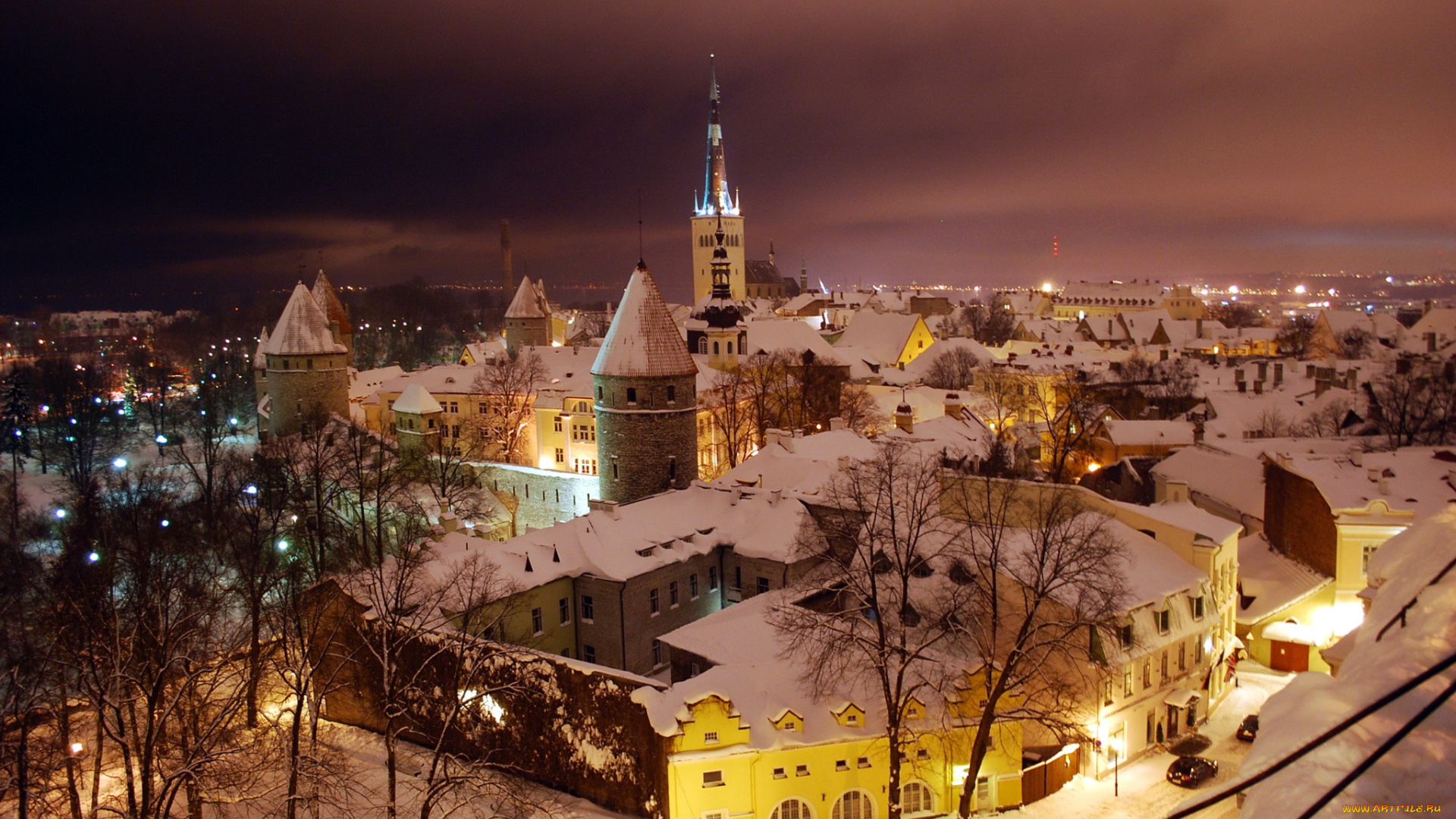 таллинн, города, таллин, эстония, панорама, зима