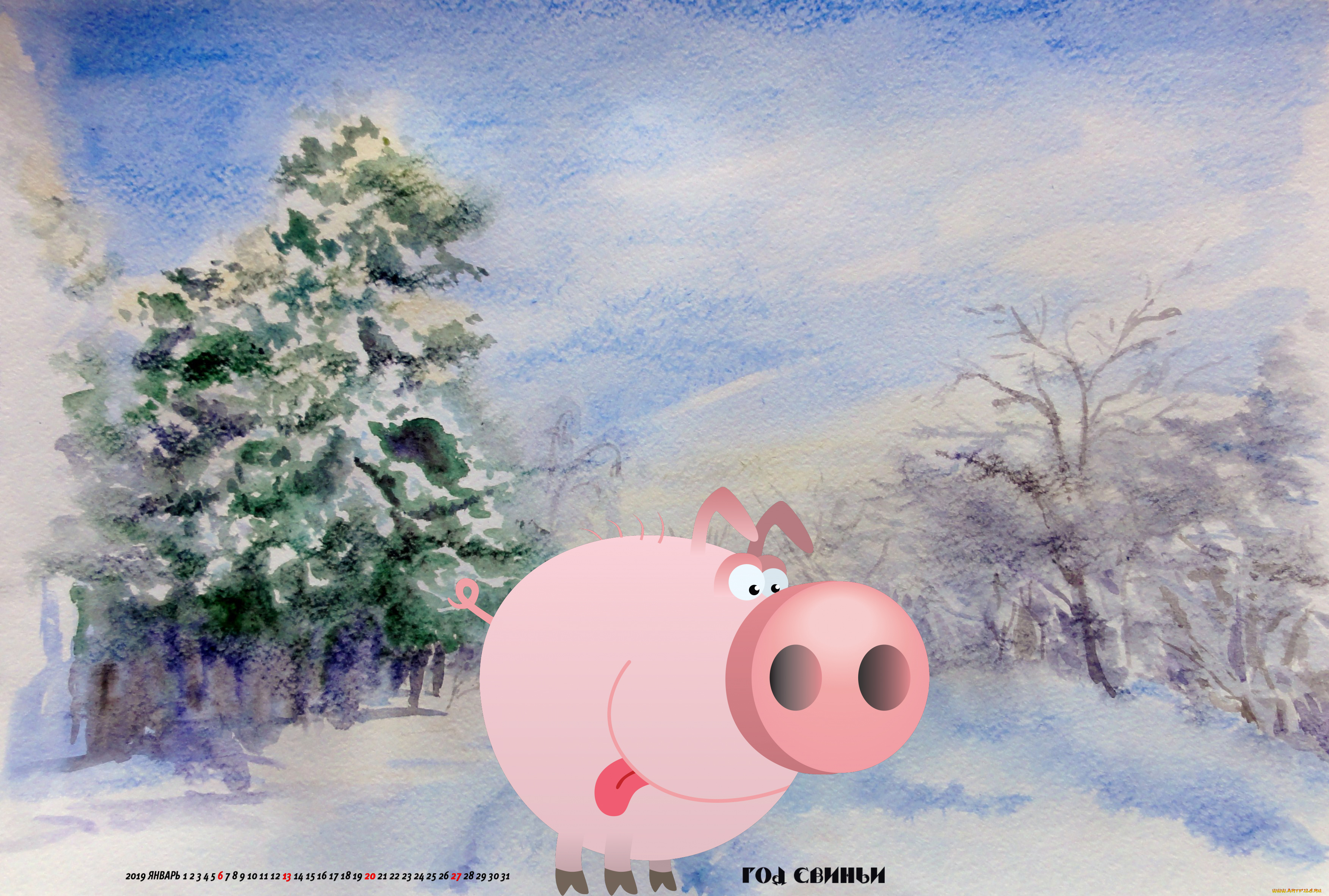 календари, праздники, , салюты, свинья, деревья, снег, зима, поросенок