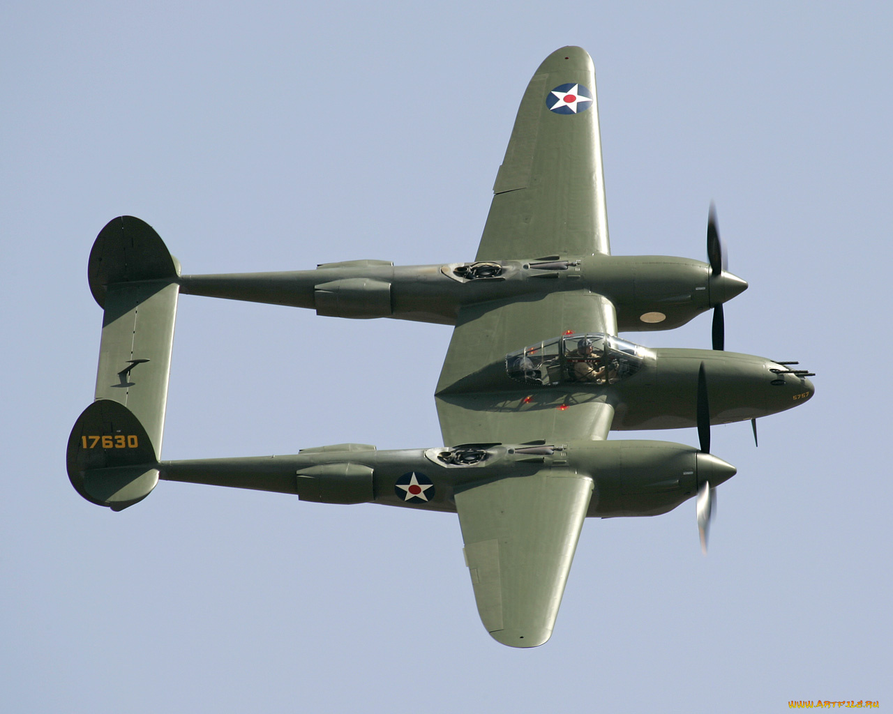 авиация, боевые, самолёты, p-38, lightning