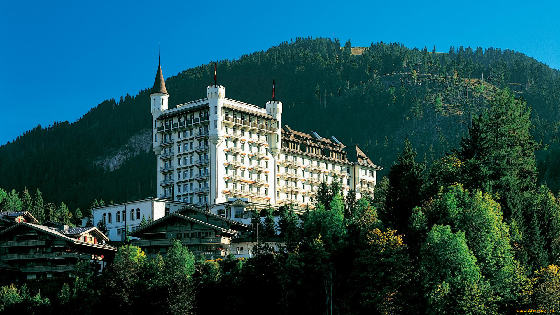 gstaad, palace, hotel, города, здания, дома, швейцария