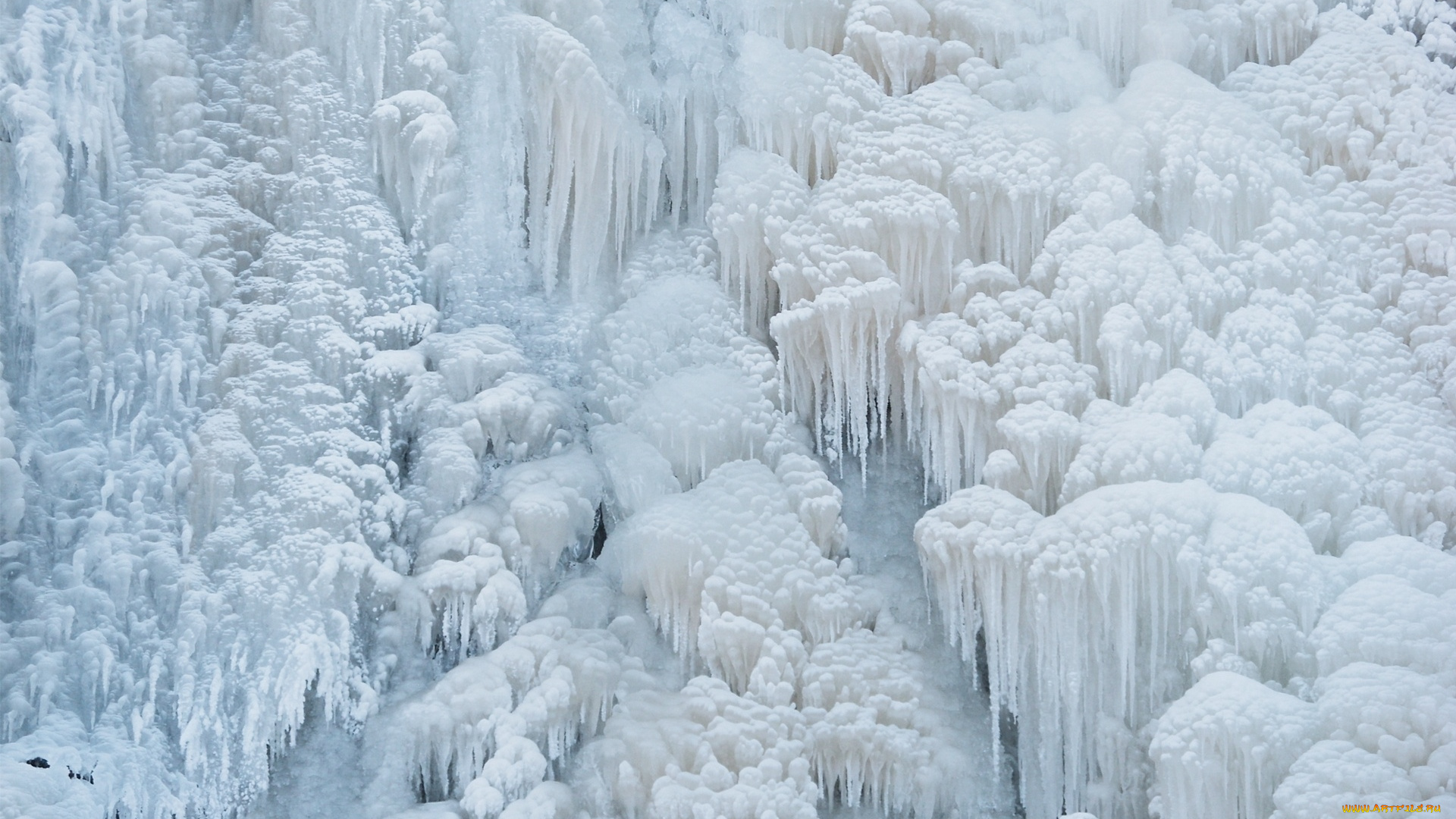 природа, зима, водопад, мороз, лед