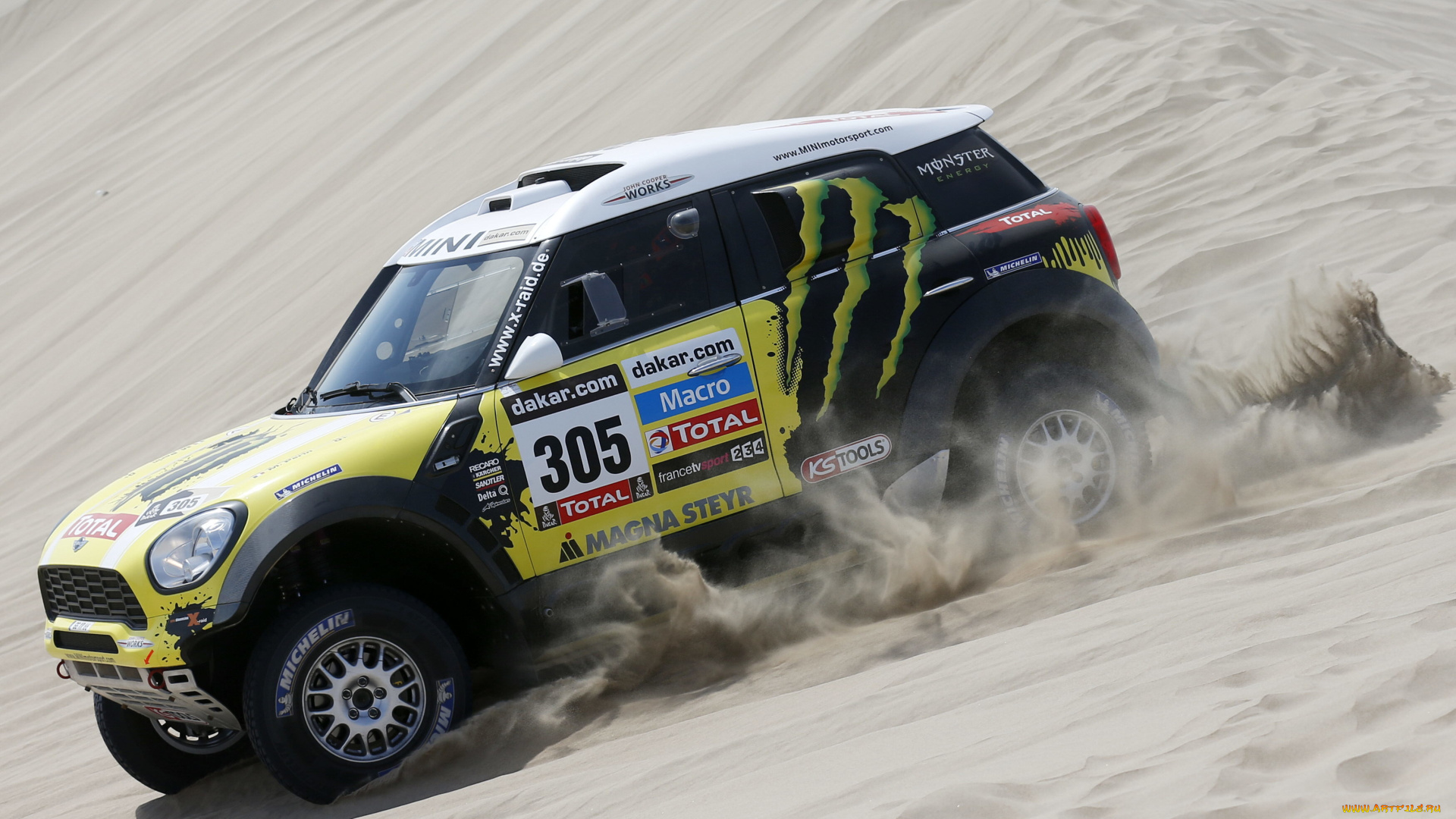 спорт, авторалли, mini, cooper, соревнования, dakar, x-raid, rally, желтый, гонка, мини, купер