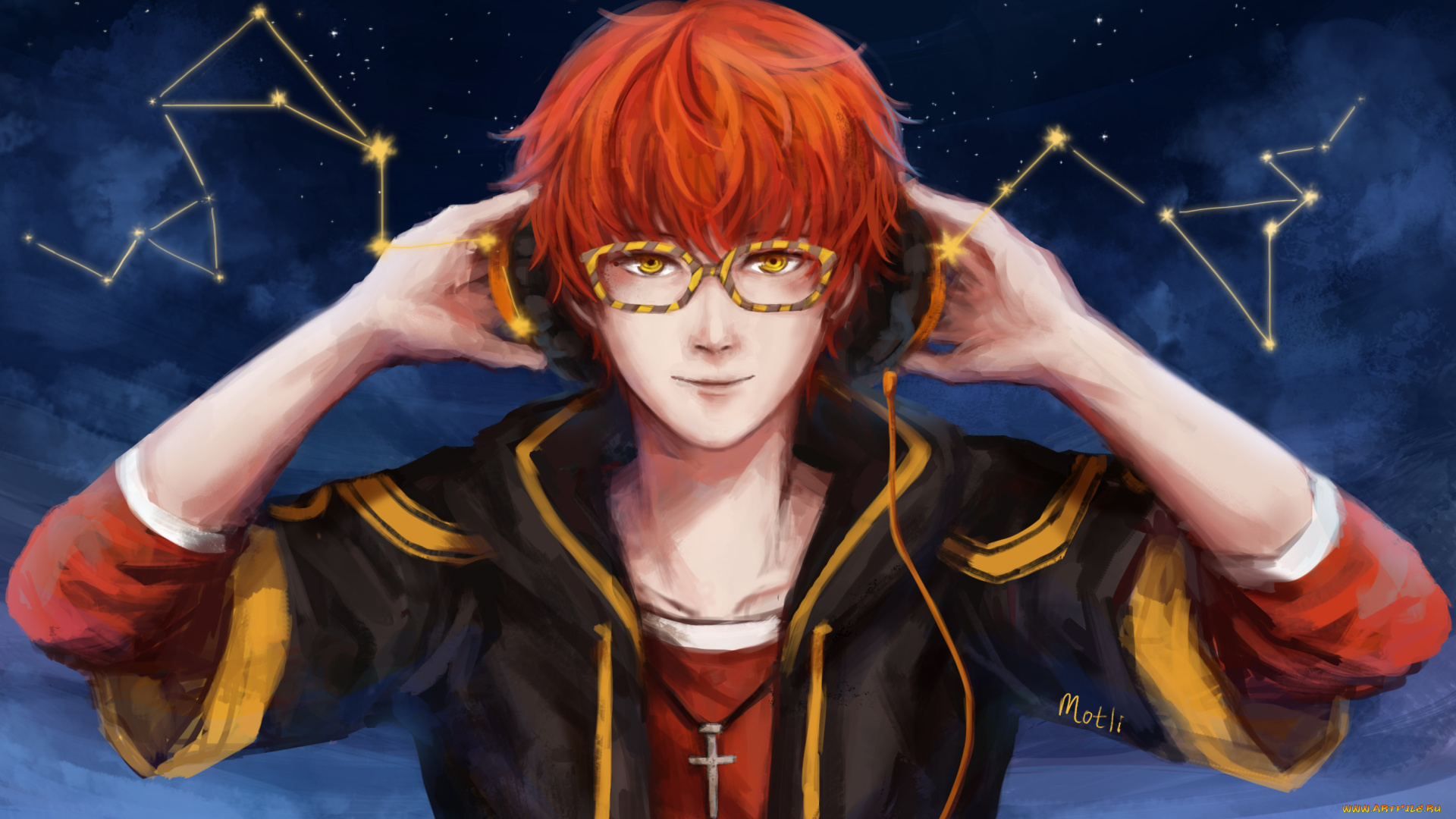 аниме, mystic, messenger, парень