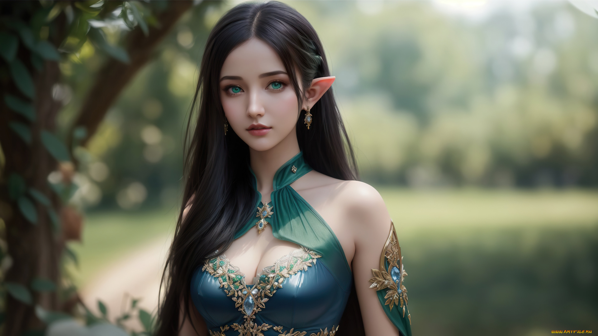 3д, 3д, графика, фантазия, , fantasy, girl, nature, art, elf, digital