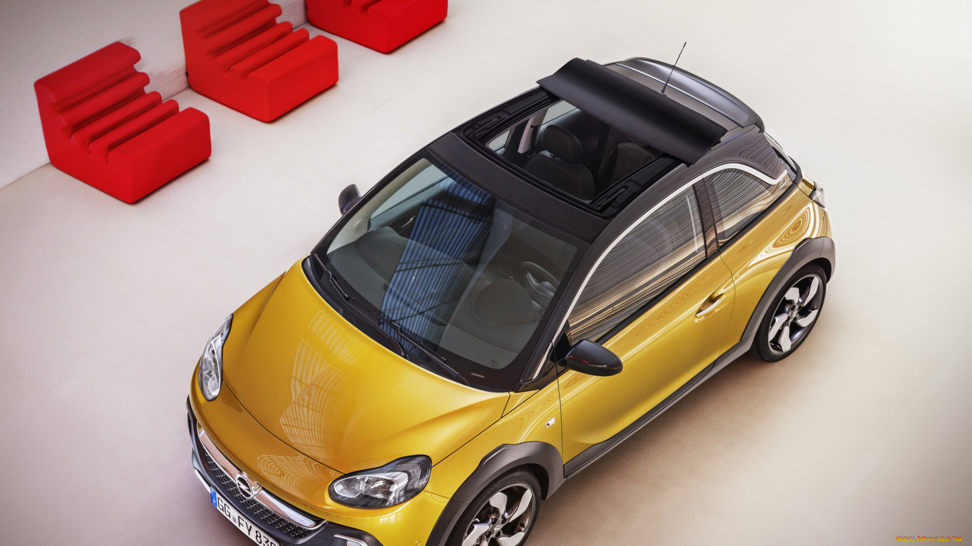 автомобили, opel, adam, rocks, 2014г, желтый