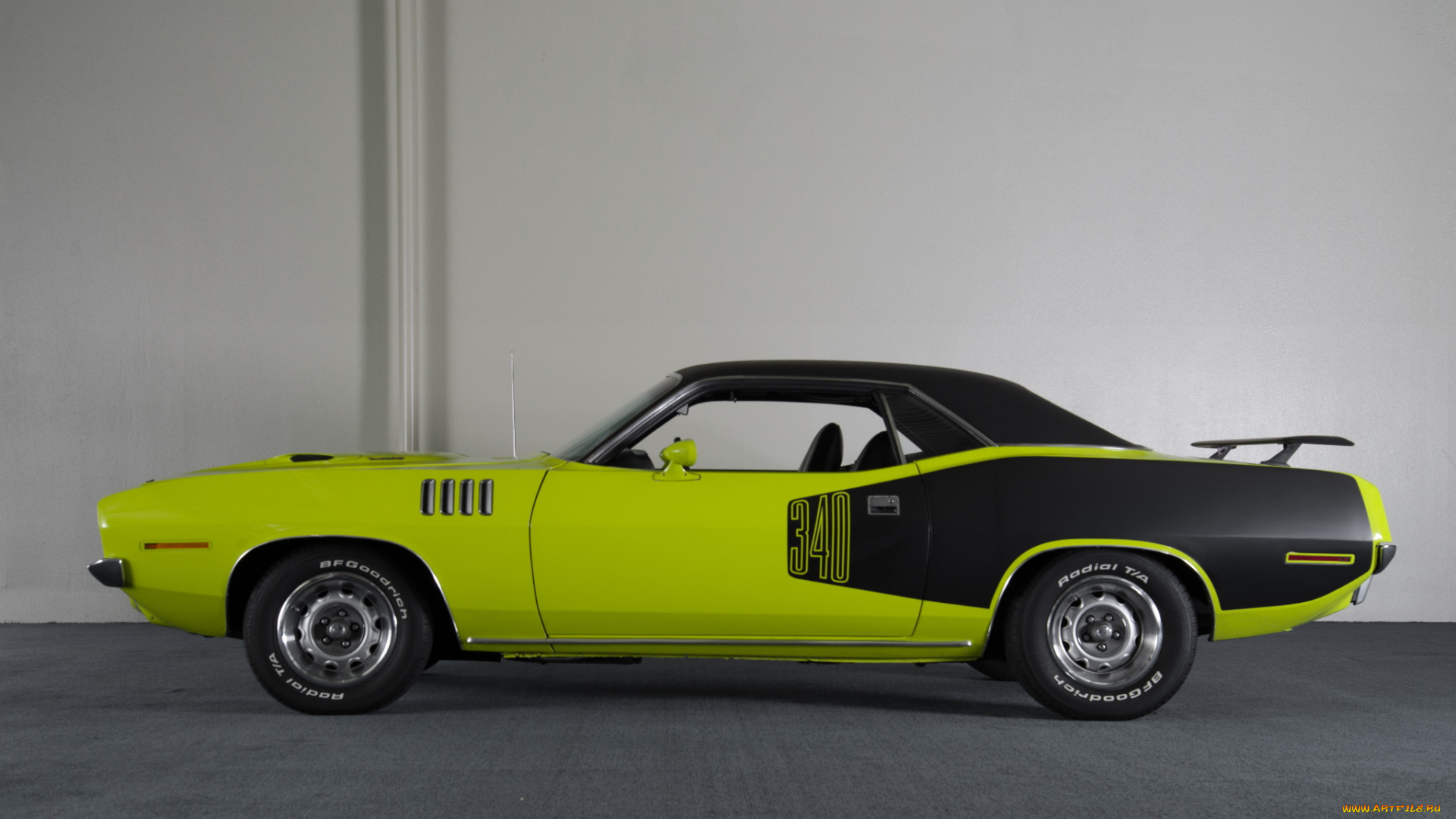 автомобили, plymouth, cuda, 340, bs23, 1971г, заленый