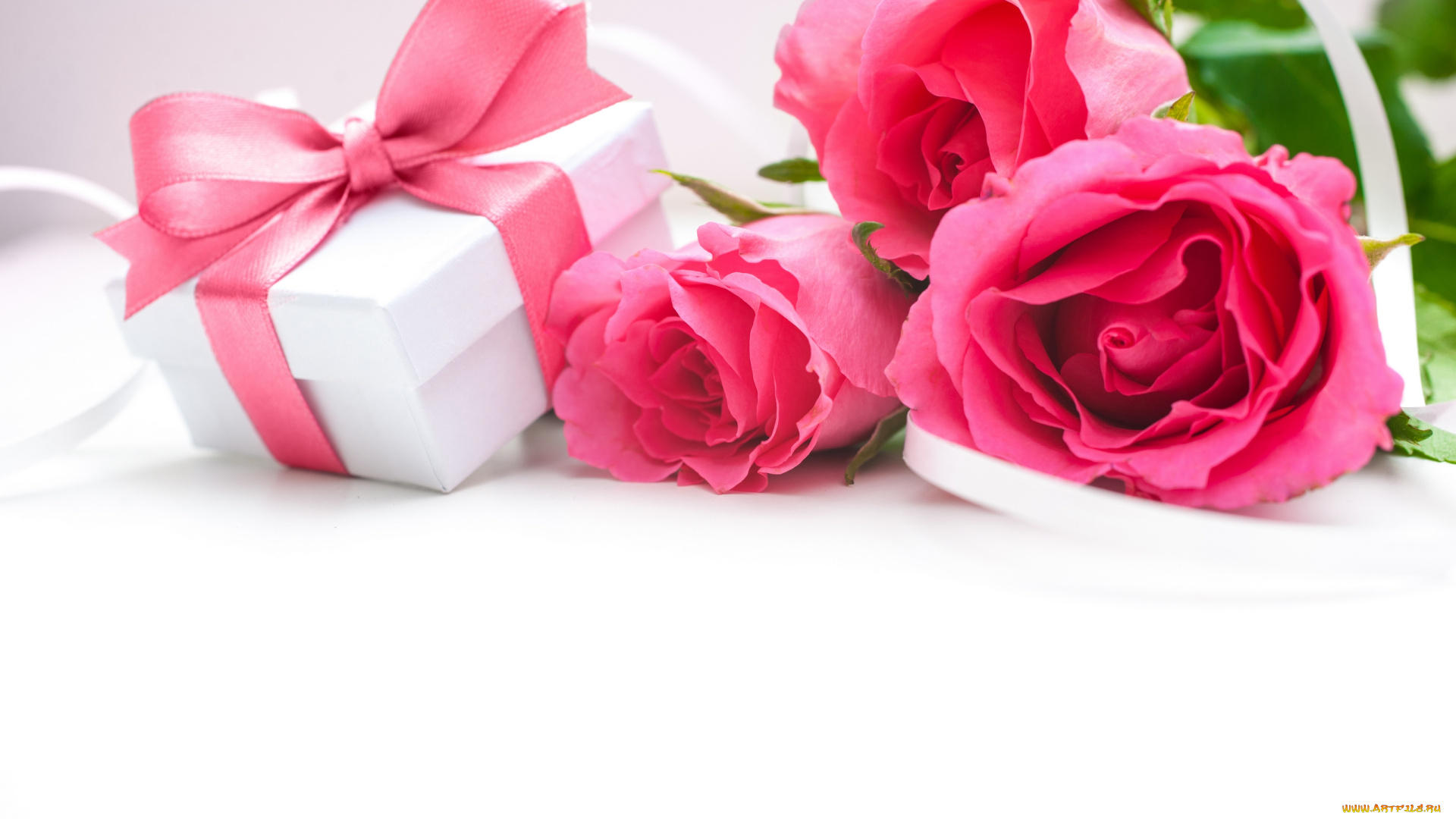 цветы, розы, подарок, коробочка