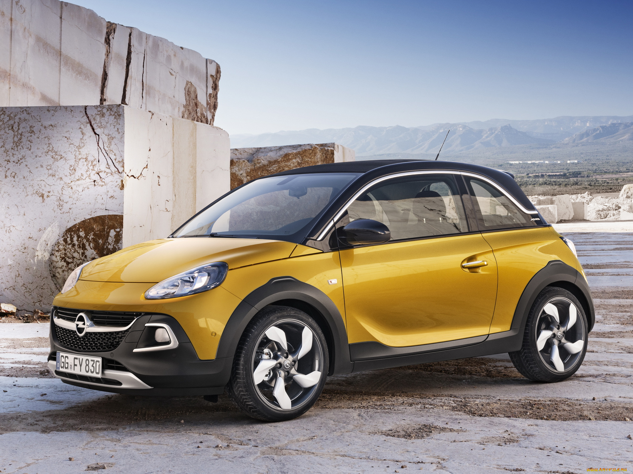 автомобили, opel, adam, rocks, 2014г, желтый