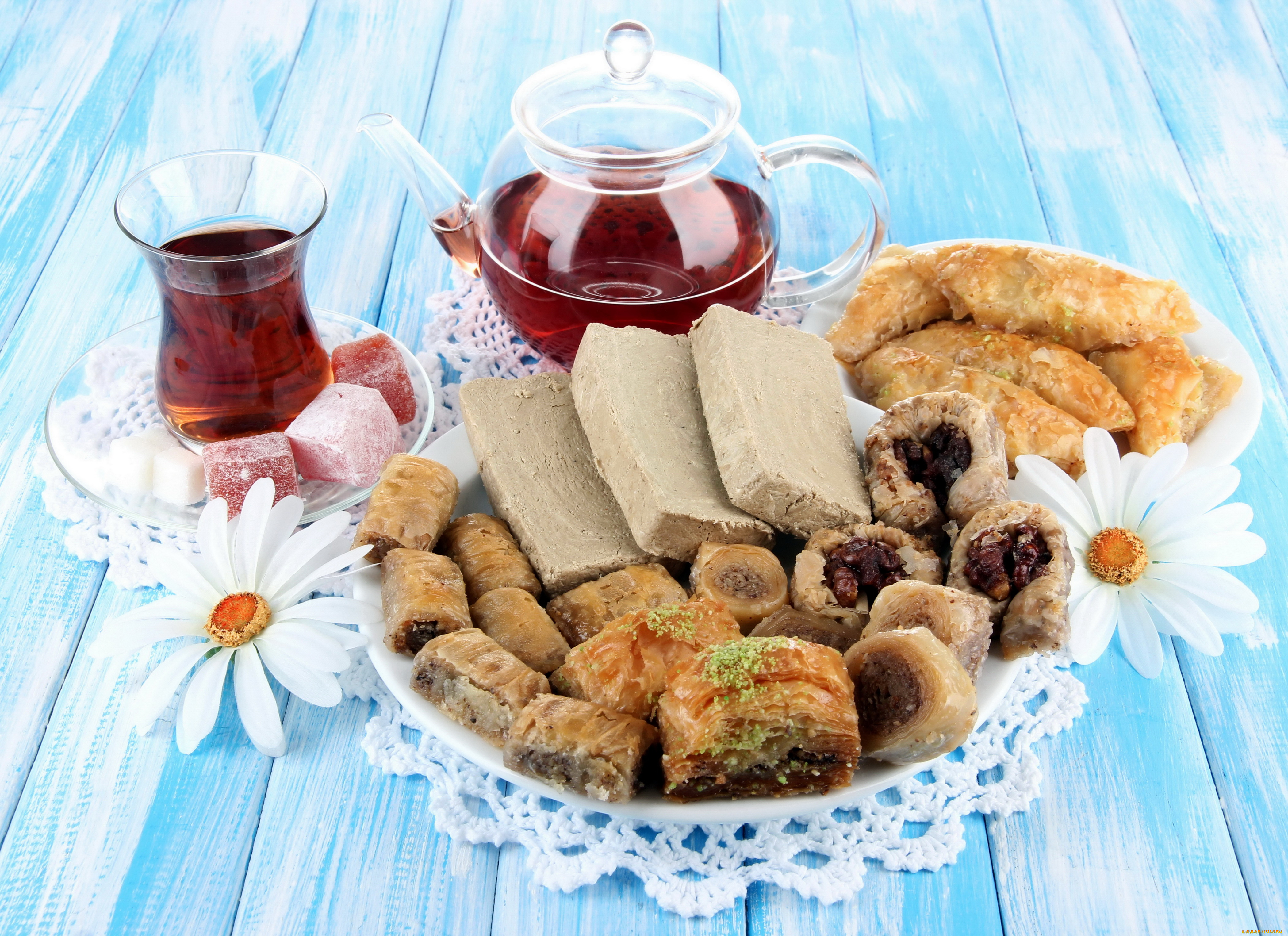 турецкие, сладости, еда, пирожные, , кексы, , печенье, чай, чашка, халва