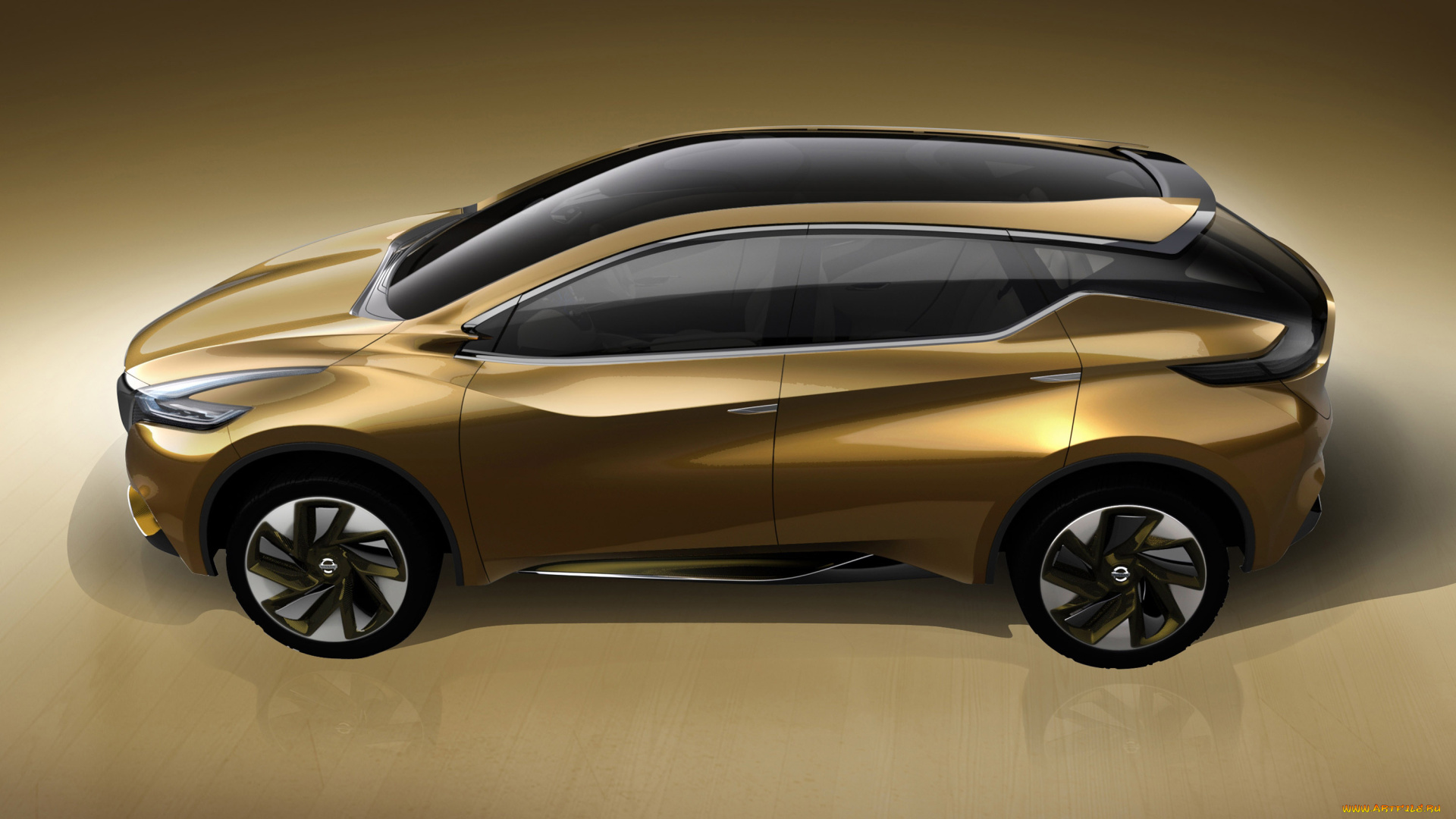 2013, nissan, resonance, concept, автомобили, 3д, 2013, nissan, resonance, concept, золотистый