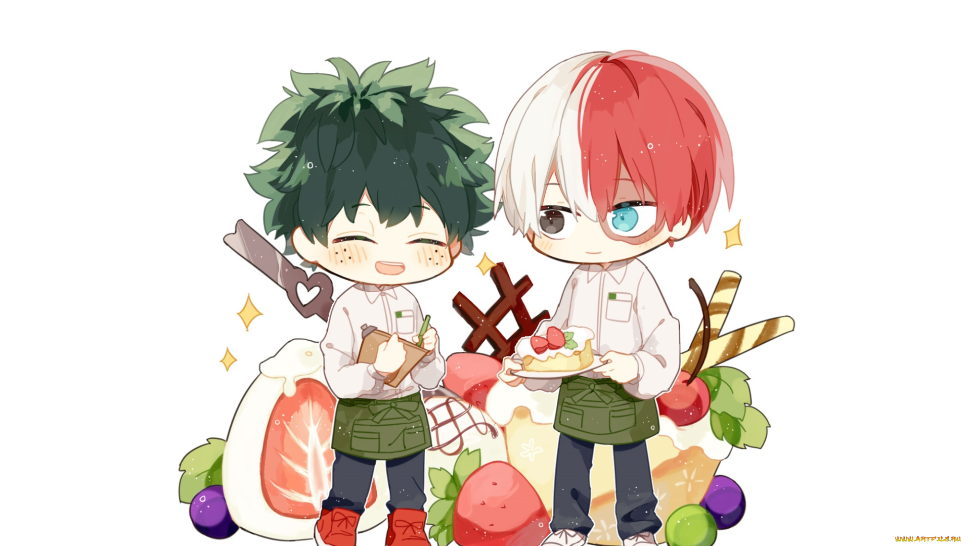 аниме, boku, no, hero, academia, amarouhi, boku, no, hero, academia, midoriya, izuku, todoroki, shouto