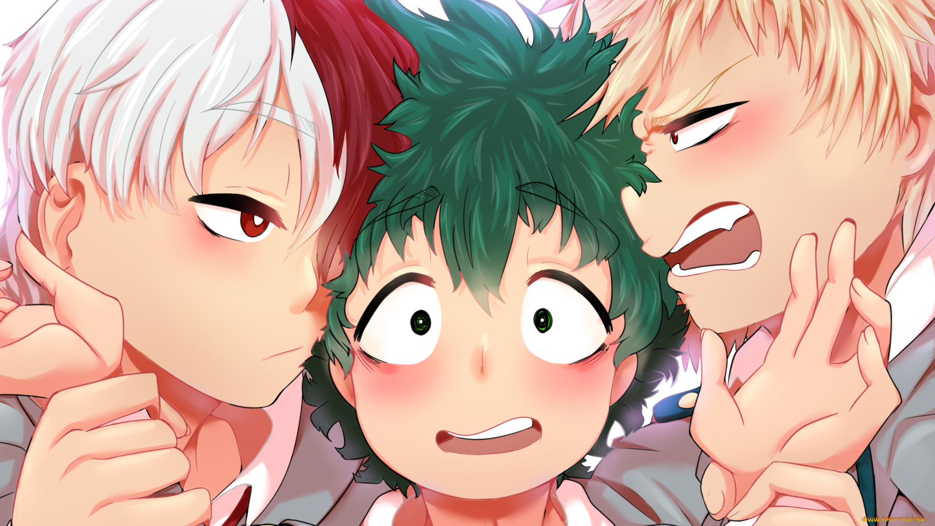 аниме, boku, no, hero, academia, zanyash, boku, no, hero, academia, todoroki, shouto, bakugou, katsuki, midoriya, izuku