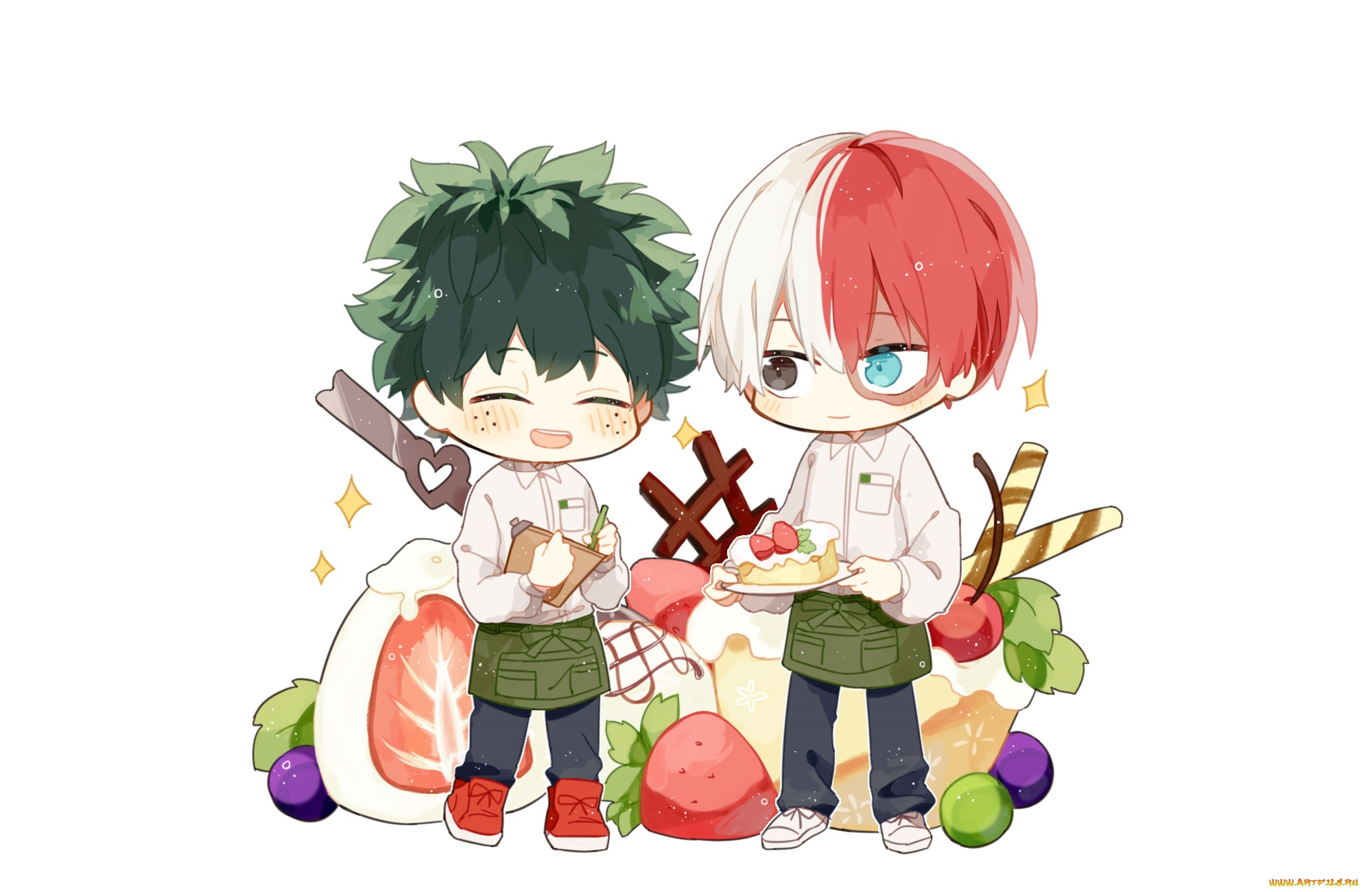 аниме, boku, no, hero, academia, amarouhi, boku, no, hero, academia, midoriya, izuku, todoroki, shouto