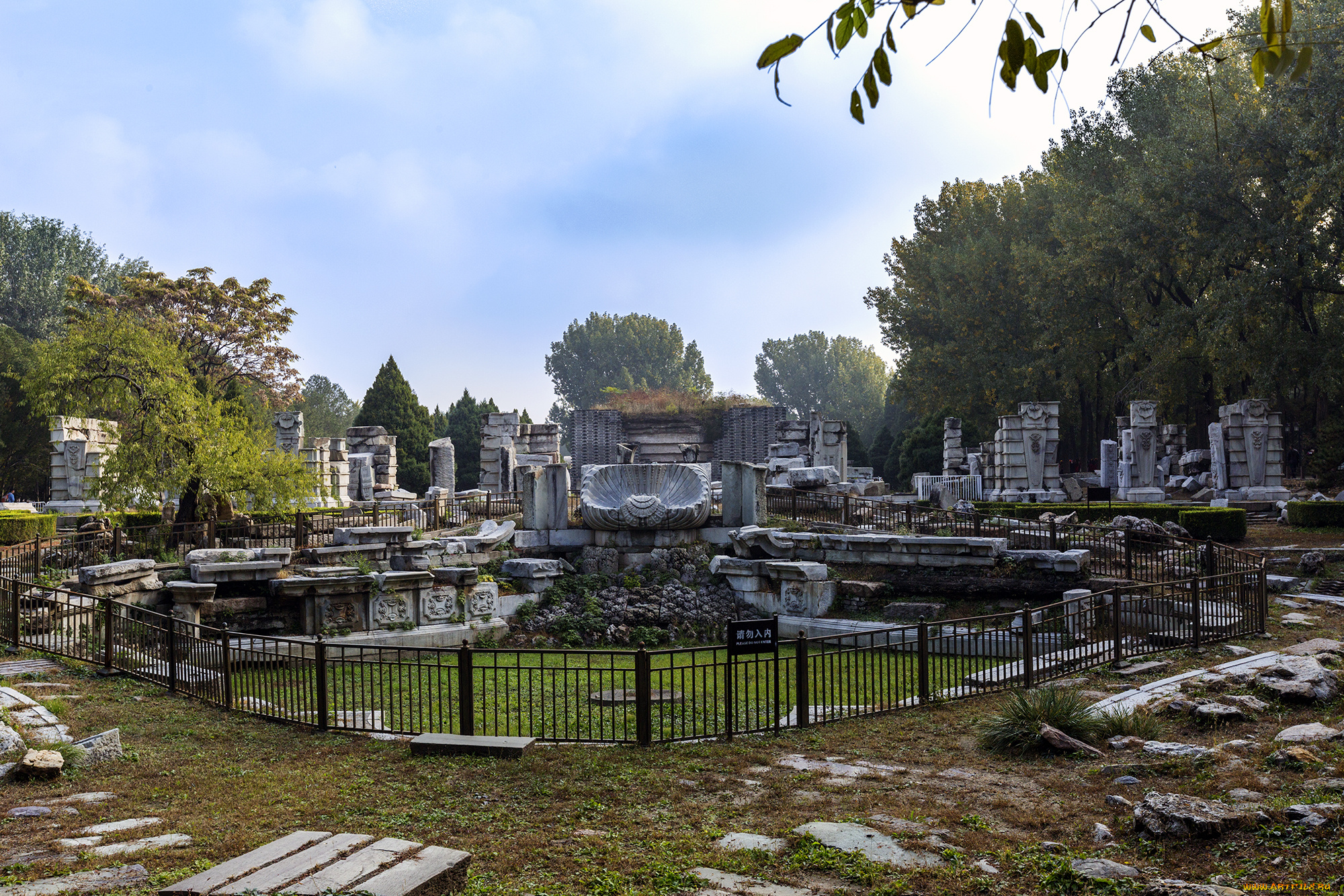 города, -, исторические, , архитектурные, памятники, beijing, yuanmingyuan, ruins, park