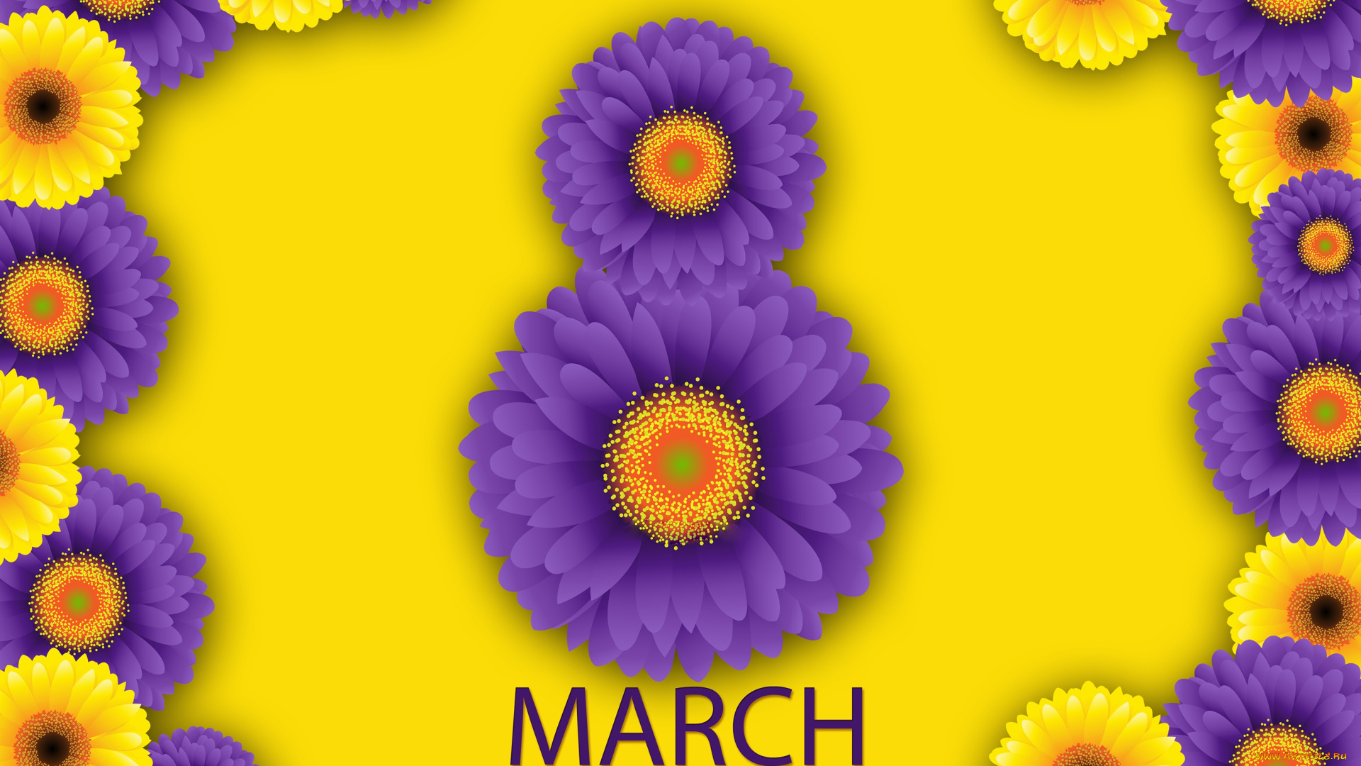 праздничные, международный, женский, день, -, 8, марта, цветы, восьмерка
