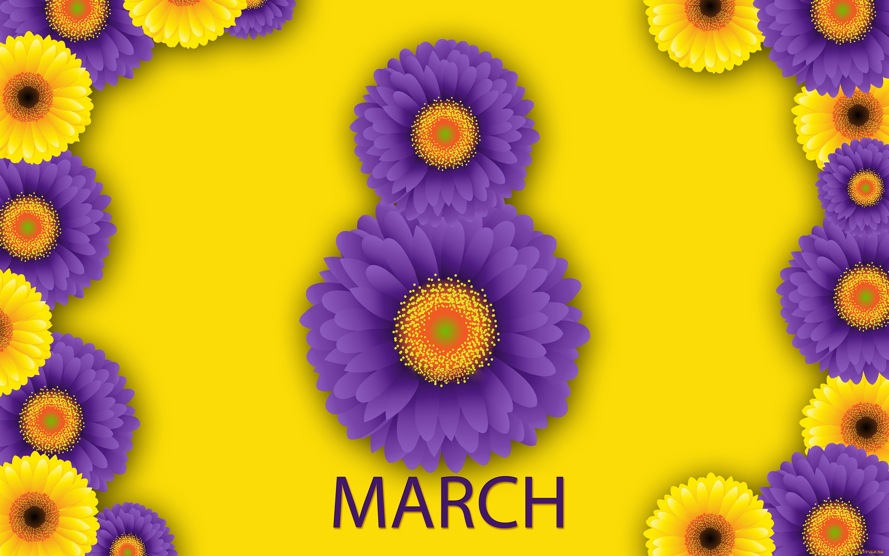 праздничные, международный, женский, день, -, 8, марта, цветы, восьмерка