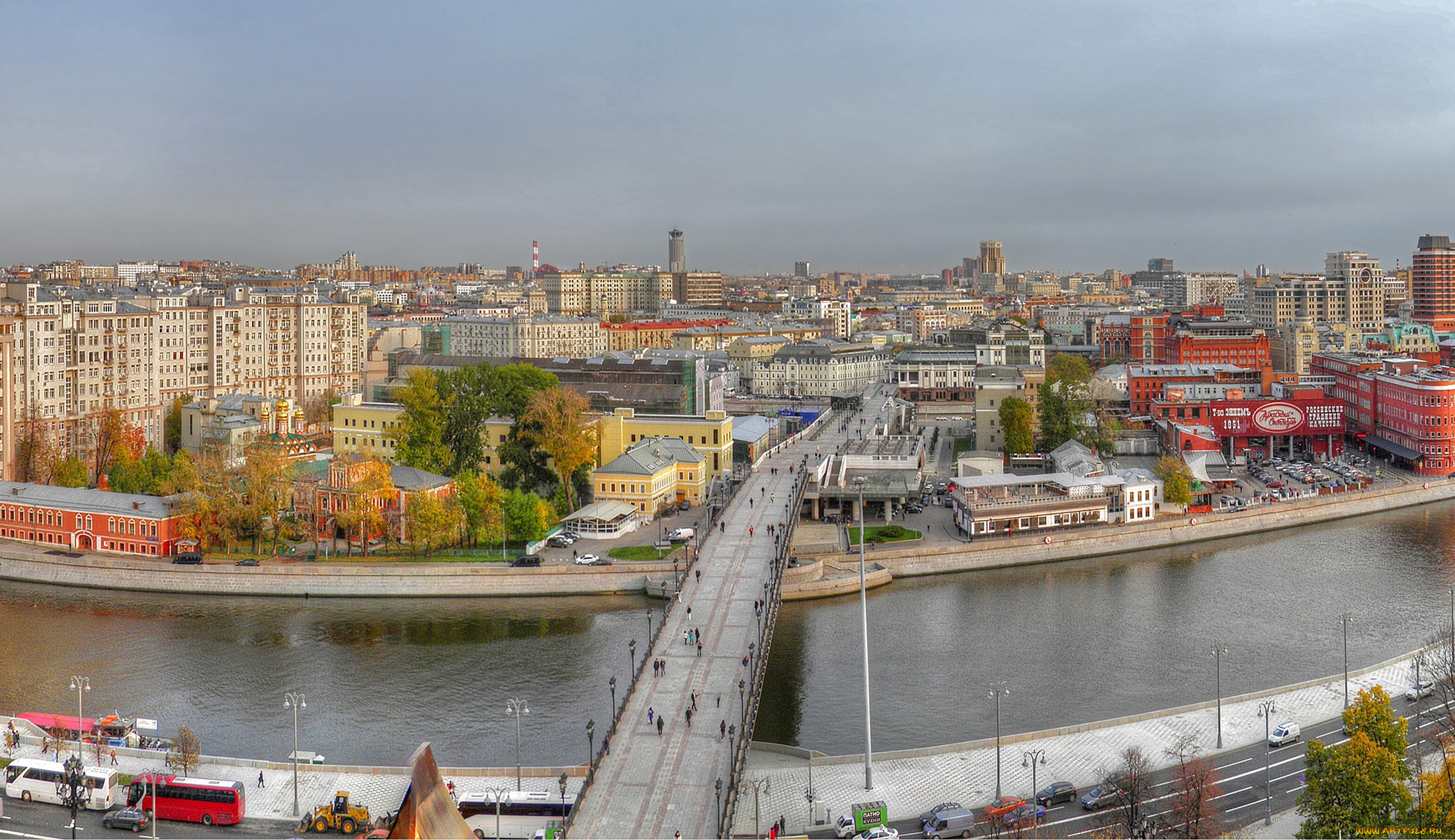 города, москва, , россия, мoст, дoма, набeрeжная, мoсква, рeка