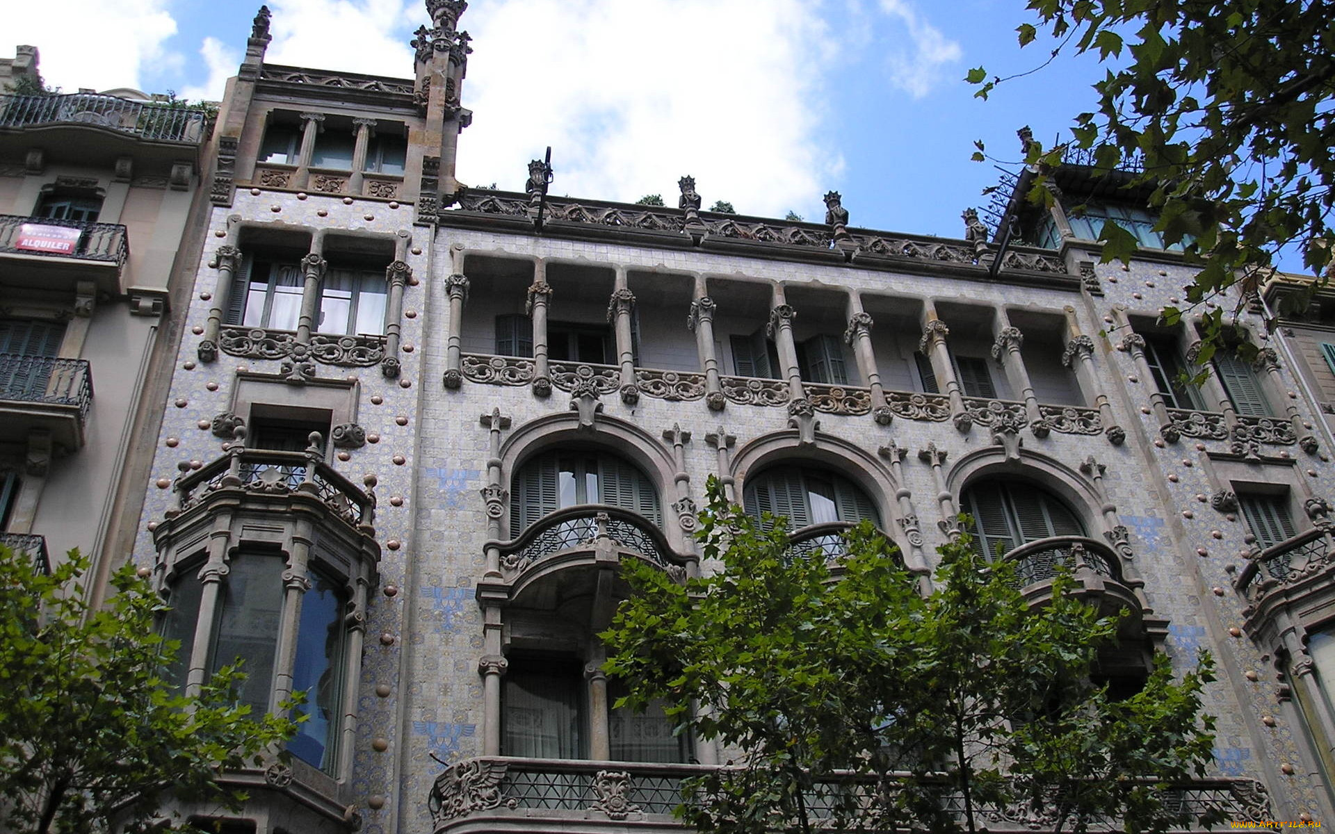 barcelona, города, барселона, испания, здание, балконы
