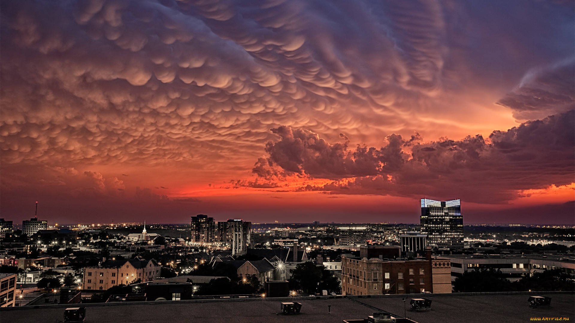 fort, worth, , texas, города, -, огни, ночного, города, night, city, lights