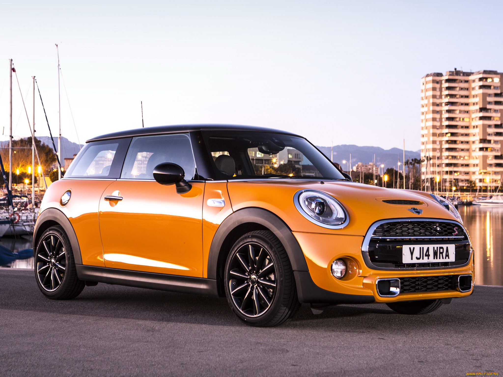 автомобили, mini, 2014г, f56, uk-spec, cooper, s, желтый