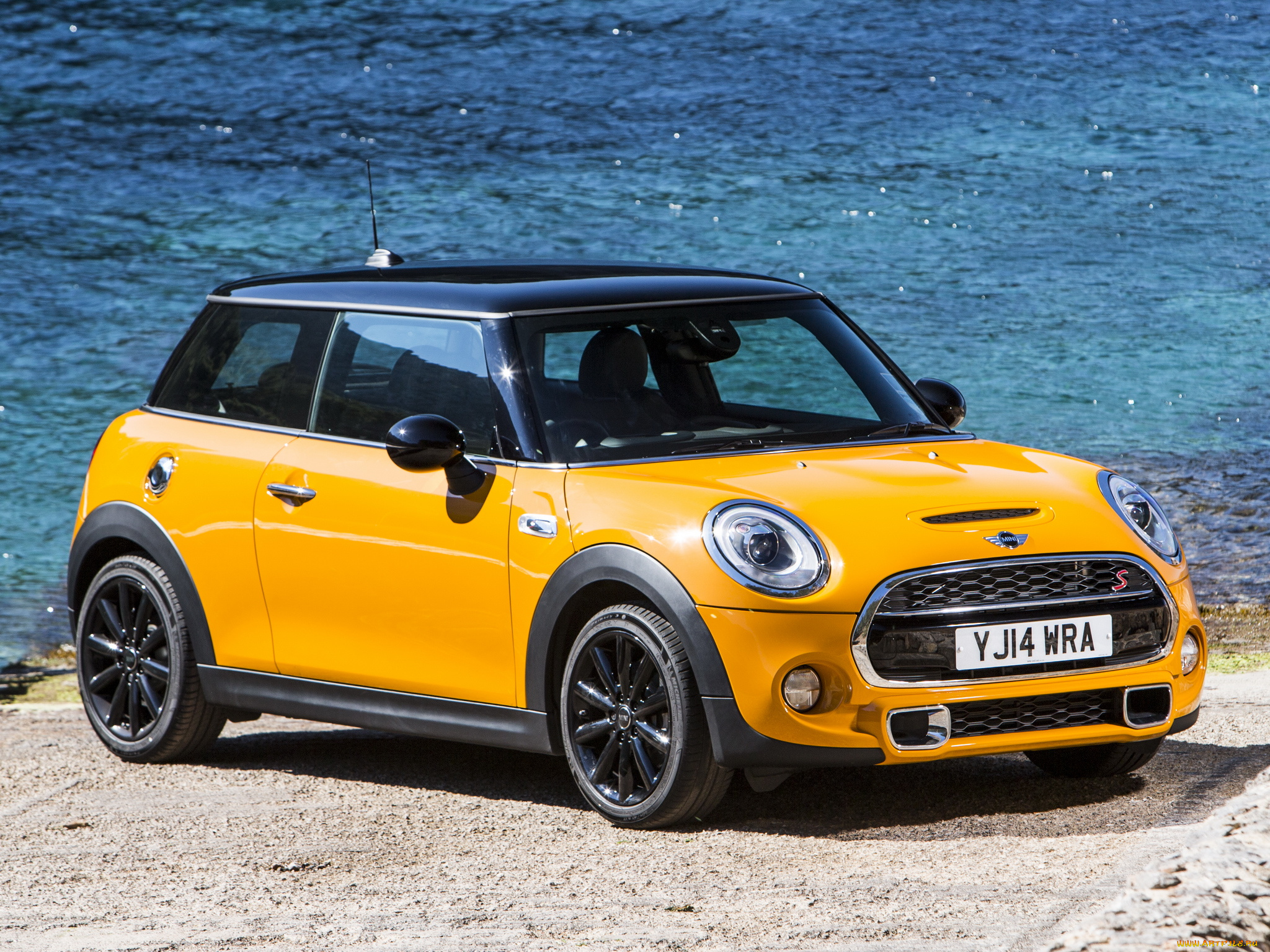 автомобили, mini, uk-spec, cooper, s, желтый, f56, 2014г