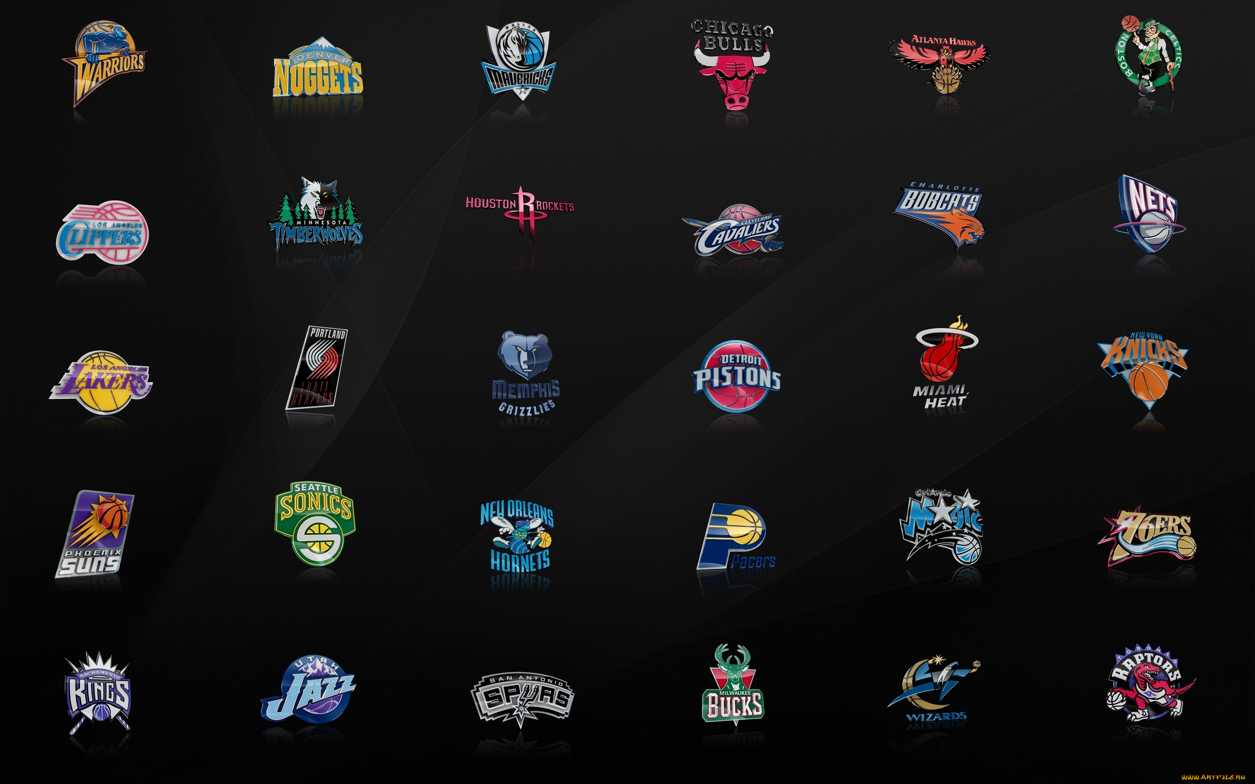 спорт, эмблемы, клубов, clippers, mavericks, hawks, knicks, pistons, grizzlies, trailblazers, bulls, rockets, cavaliers, timber, wolves, celtics, lakers, nets, wizards, bucks, spurs, jazz, kings, seventy, sixers, magic, pacers, bobcats, suns, hornets, supersonics