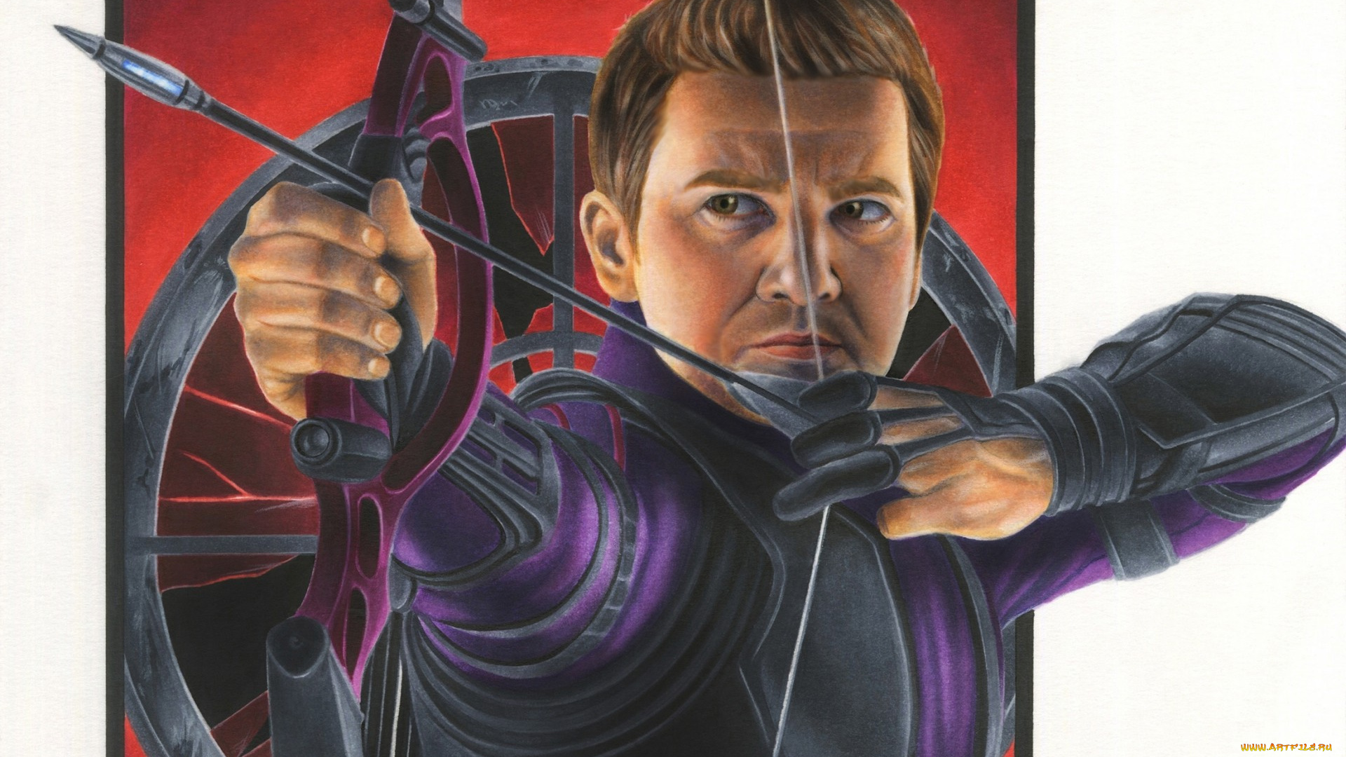 рисованное, кино, hawkeye, jeremy, renner, clint, barton