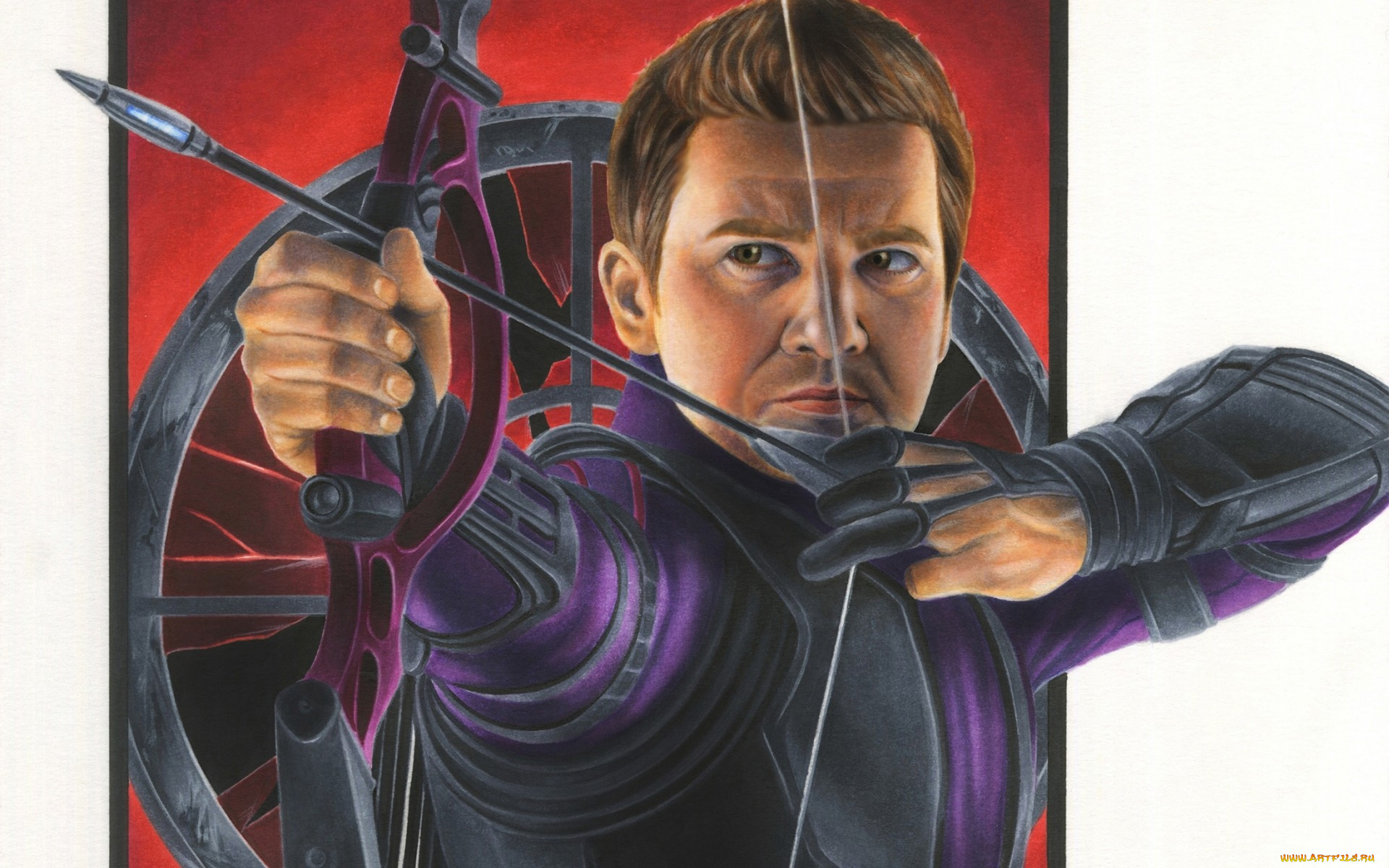 рисованное, кино, hawkeye, jeremy, renner, clint, barton