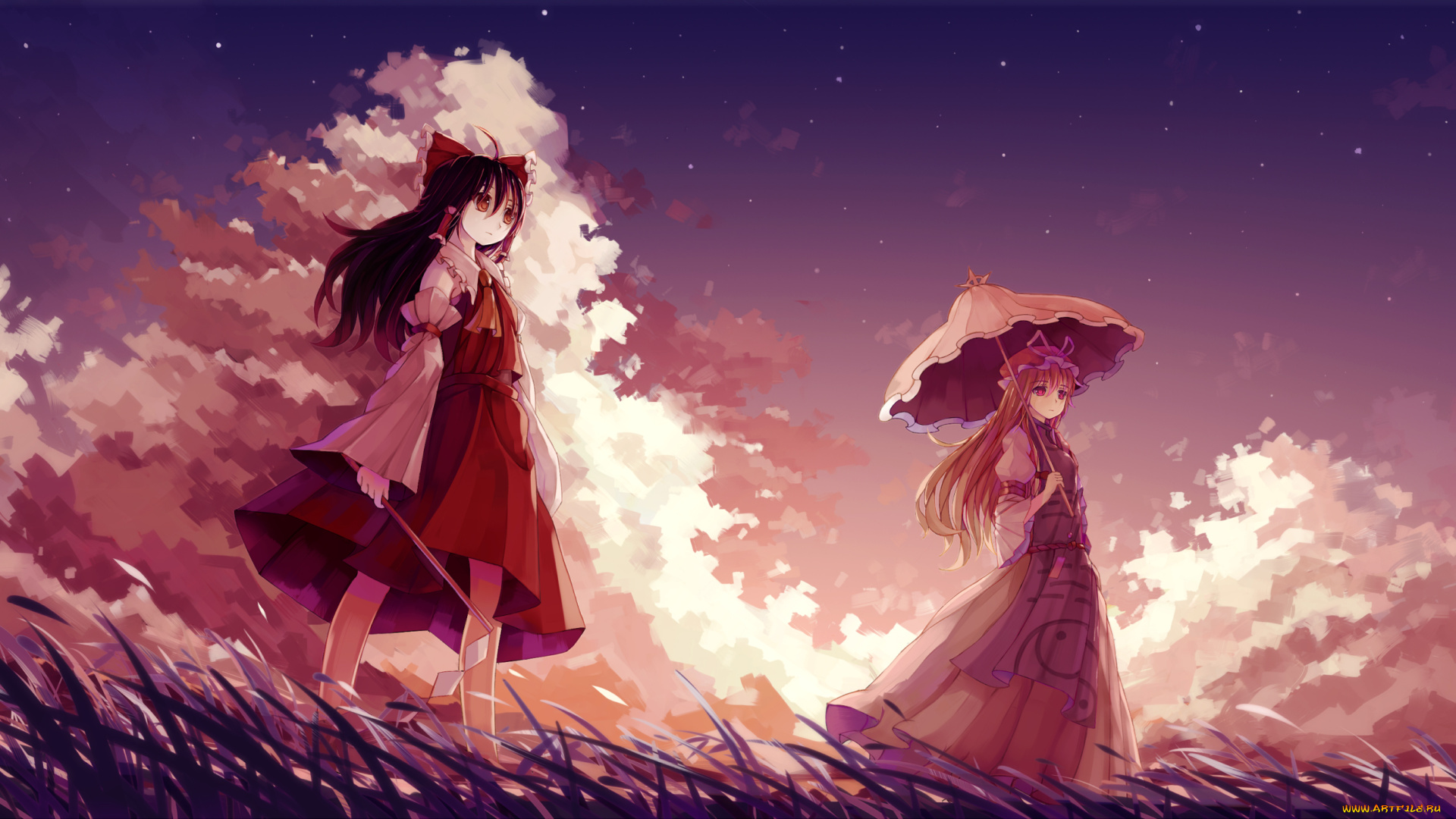 аниме, touhou, dead, line, yakumo, yukari, hakurei, reimu