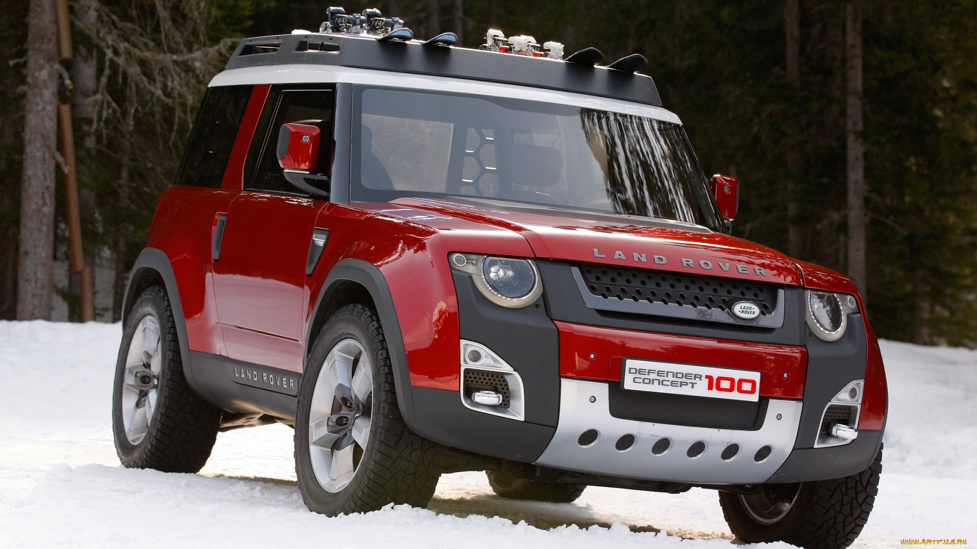 land-rover, defender, concept, 2016, автомобили, land-rover, defender, concept, 2016, внедорожник, природа, красный, джип