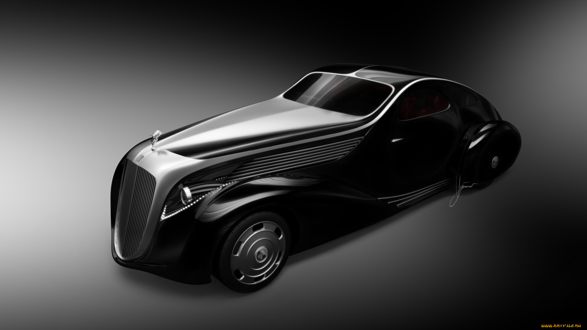 rolls-royce, jonckheere, concept, 2012, автомобили, 3д, jonckheere, чёрный, rolls-royce, черно-белая, фотография, 2012, concept